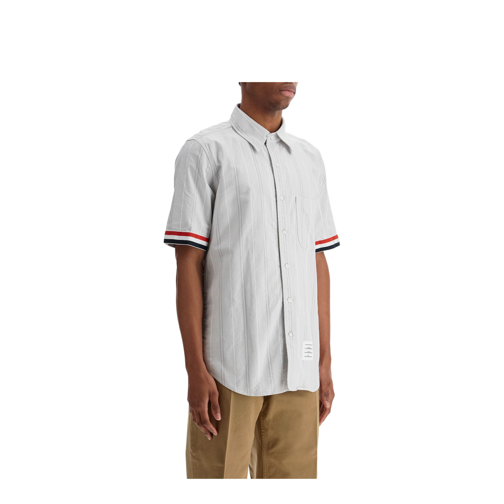 Medium Grey Cotton Oxford Shirt with RWB Cuffs