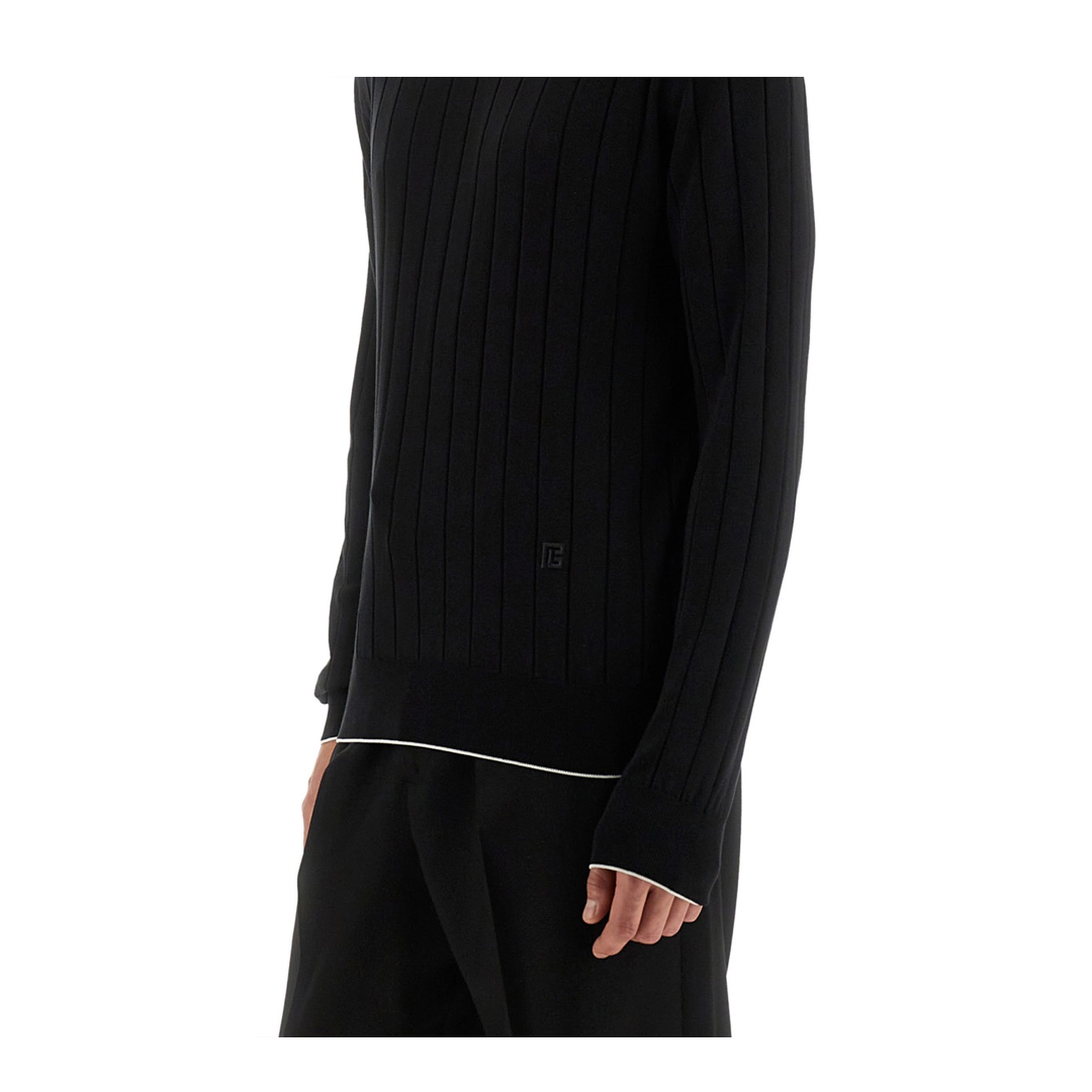 Silk and Cotton Knit PB Sweater Black