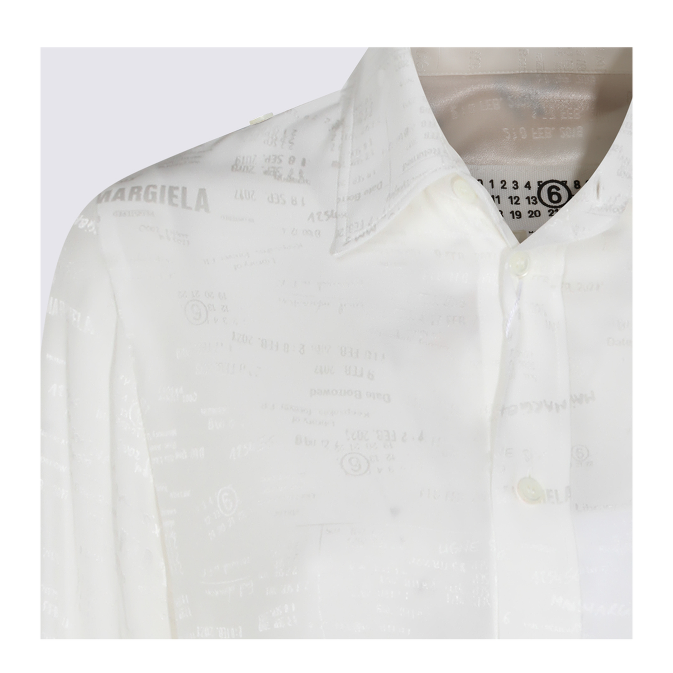 White Shirt with All-Over Logo Graphic