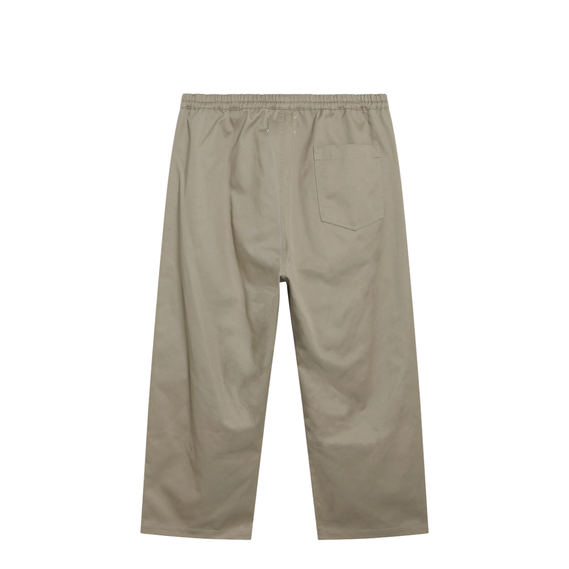 Low-crotch cotton gabardine trousers in beige