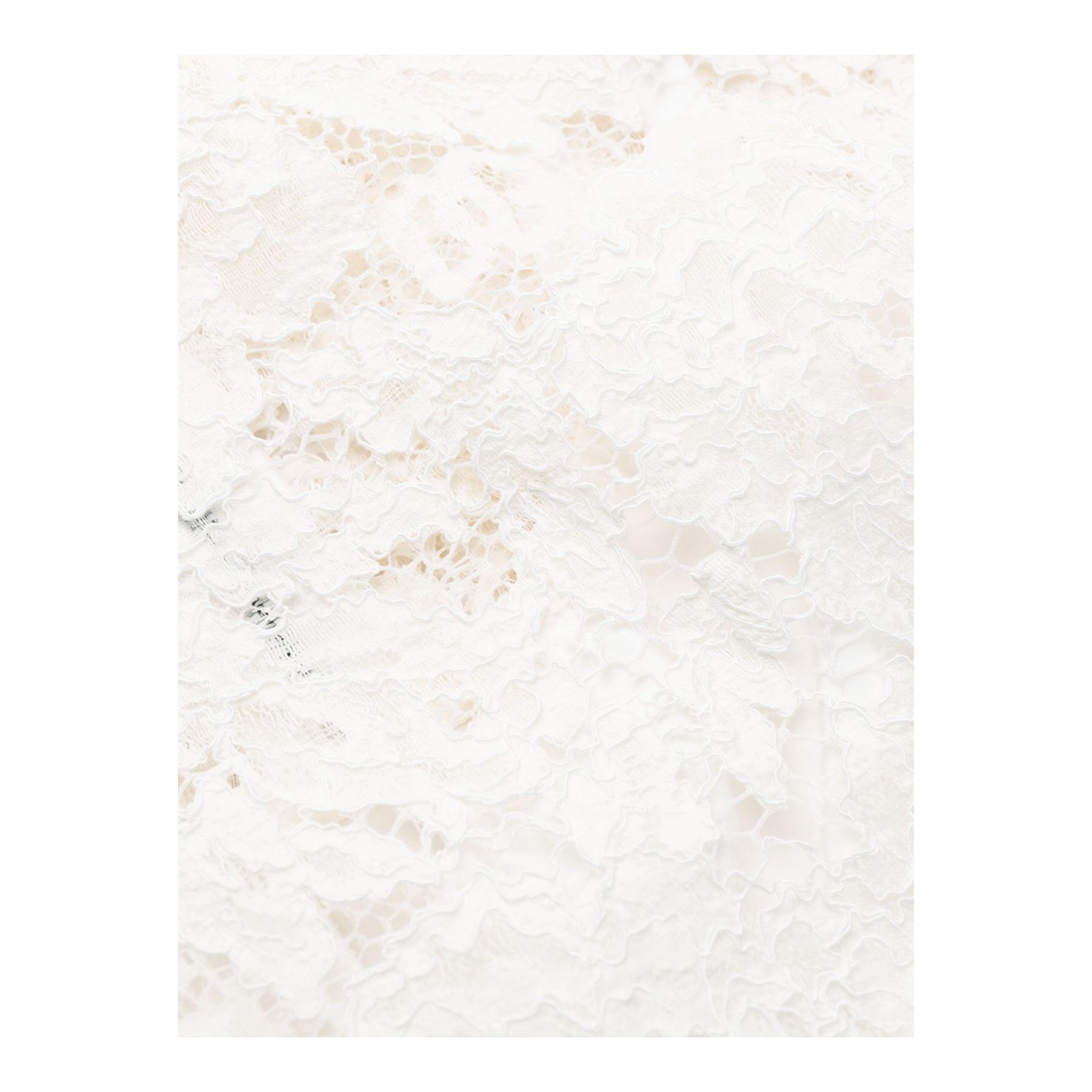 Ivory White Cotton Blend Guipure Lace Dress