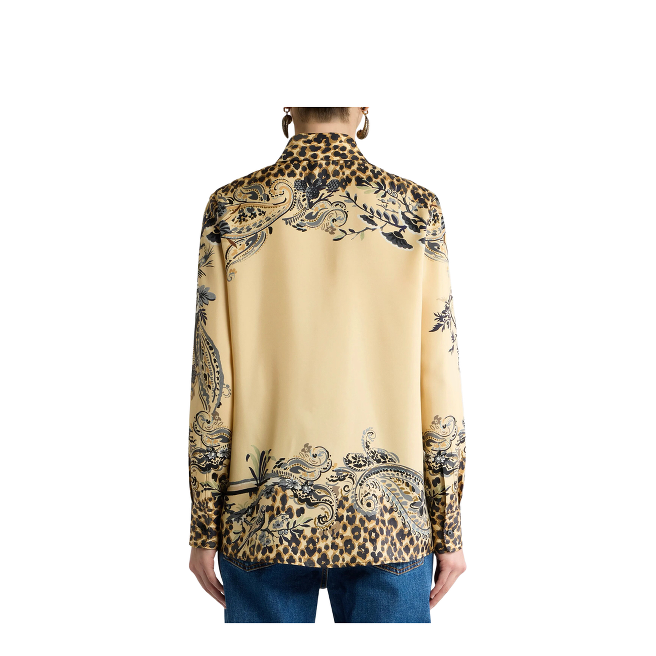 MAYFEYR - Etro - Silk Shirt With Placed Leopard Print - WRIA0013AK163