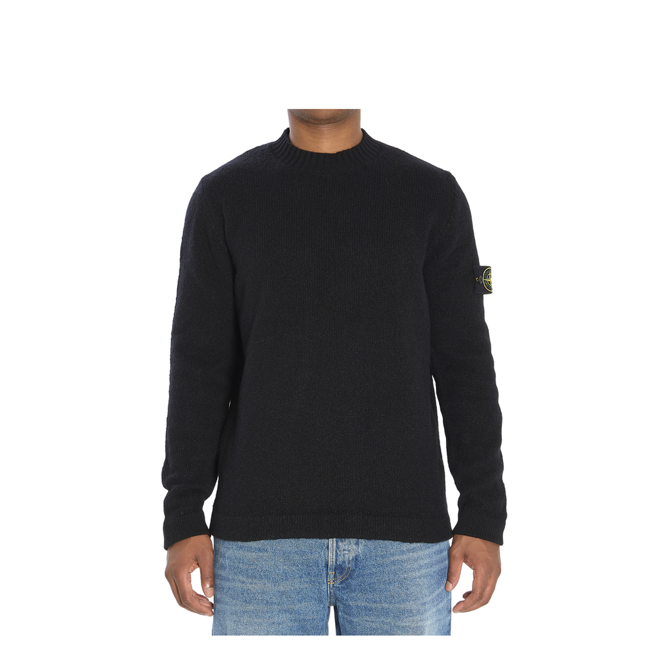 Crew Neck Sweater with Brushed Texture
