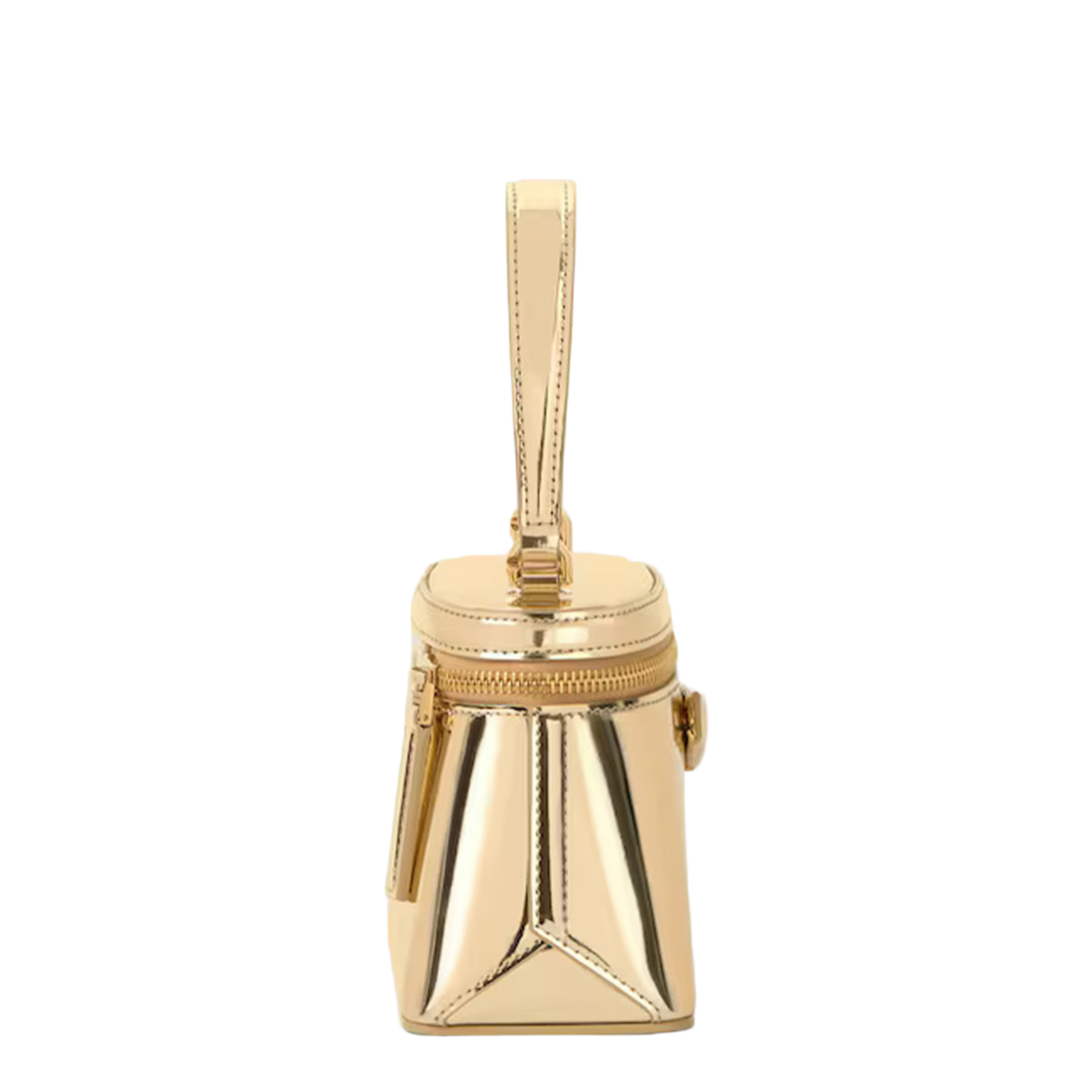 Mirror-effect Leather Beauty Case