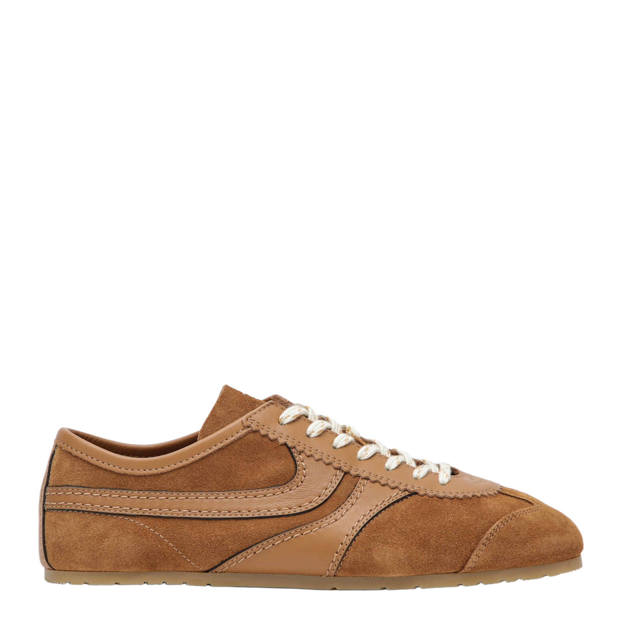 Brown Leather and Suede Sneakers