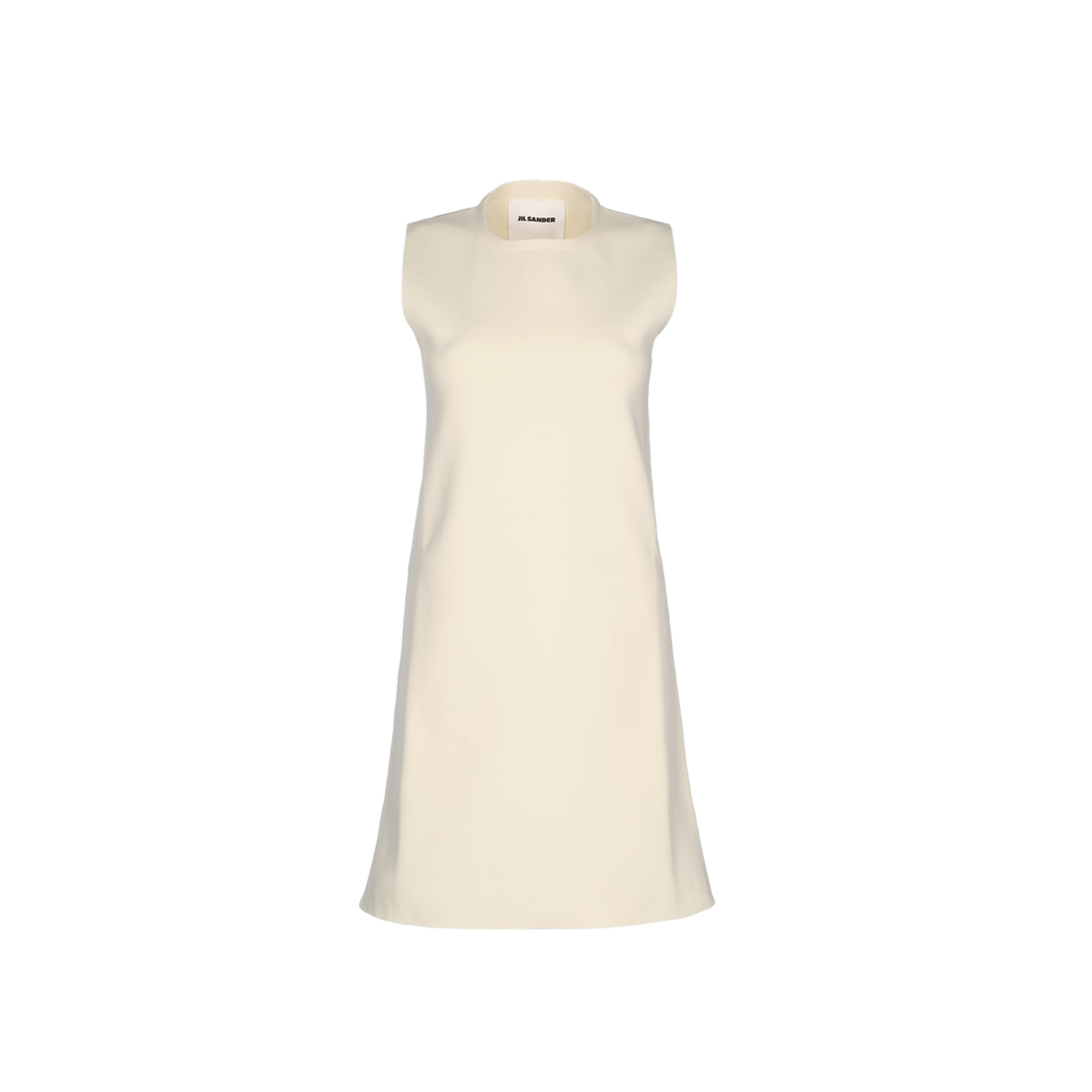 White Sleeveless Dress In Cotton