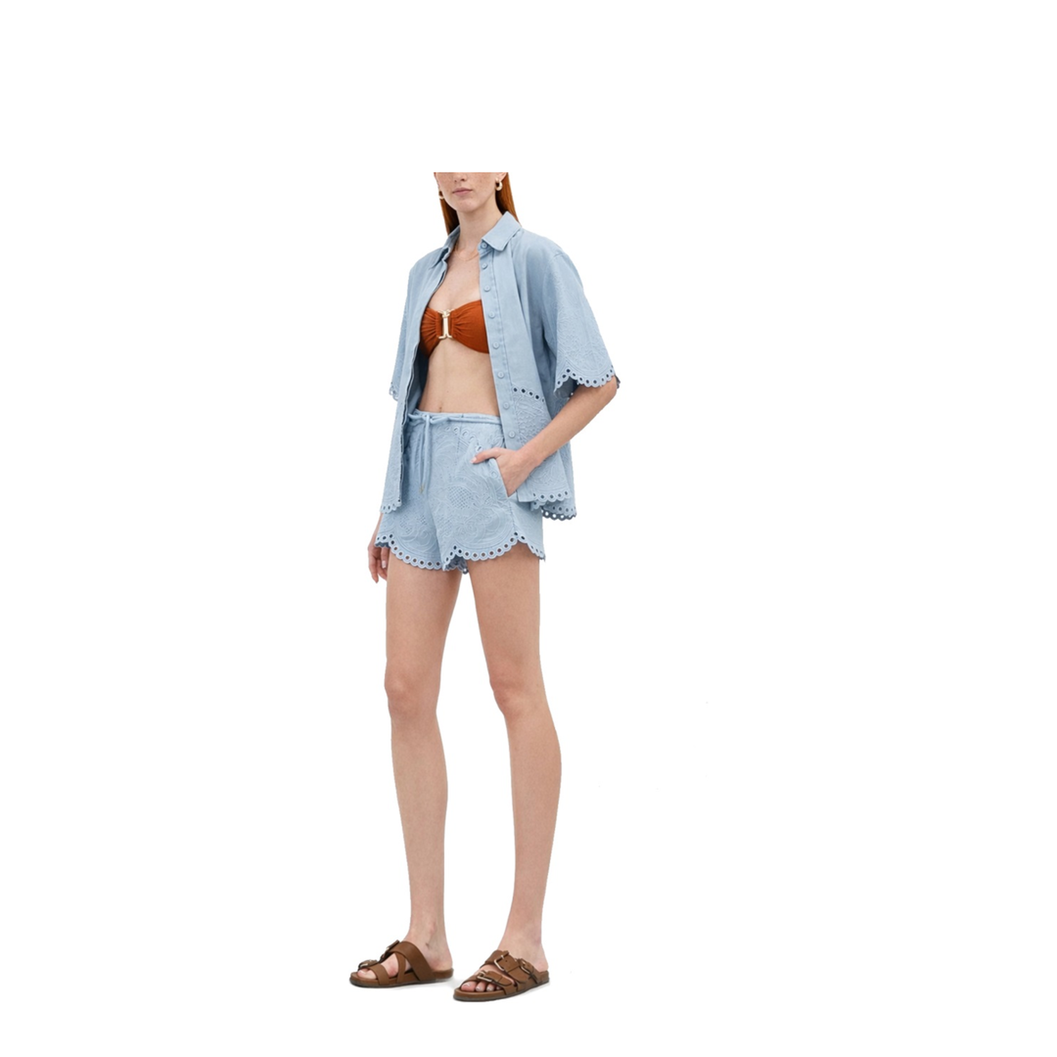 Daylight Embroidered Denim Shorts