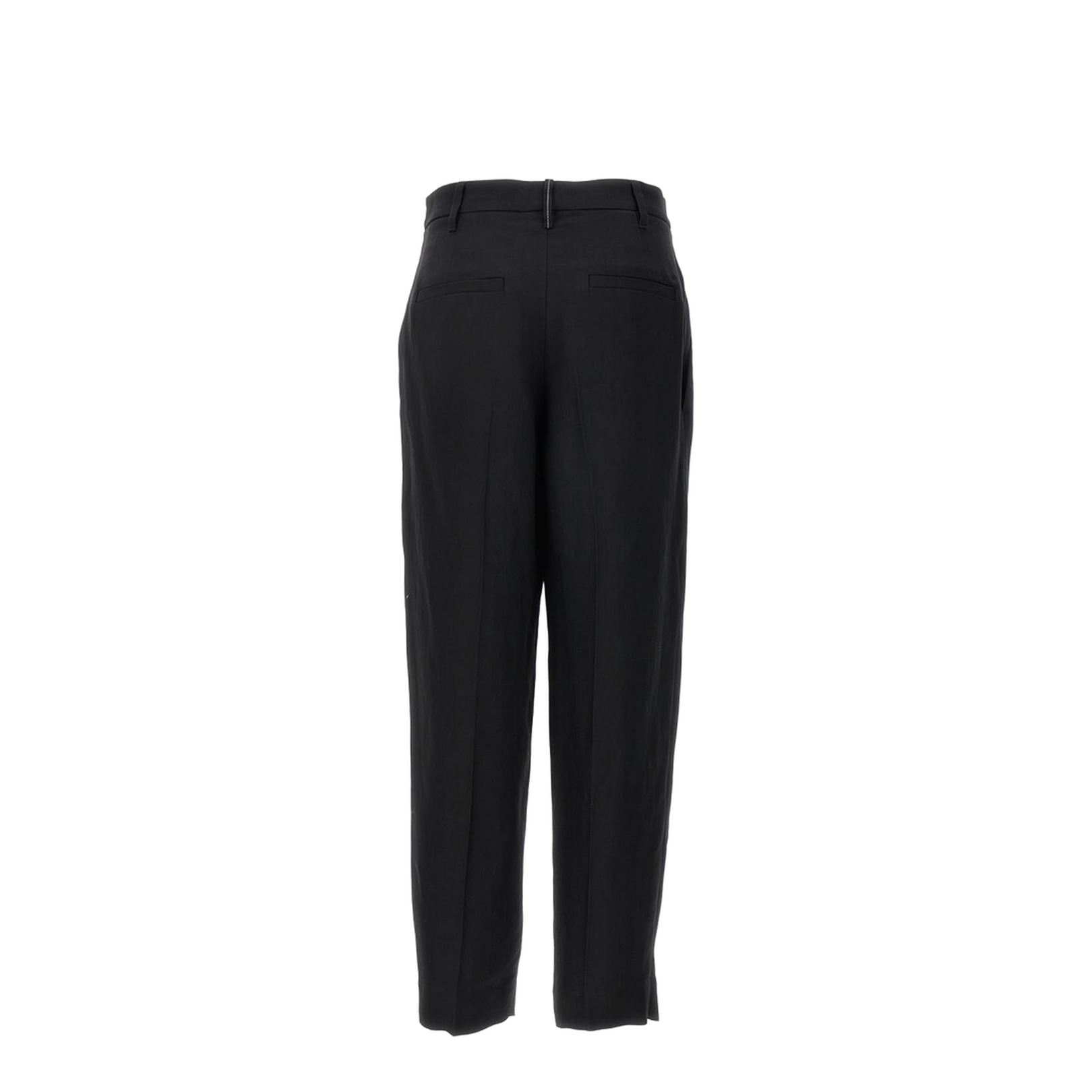 Slouchy Trousers in Viscose and Linen Fluid Twill with Moniline