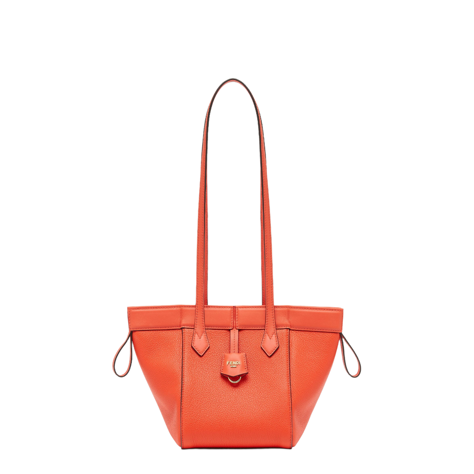 Origami Mini Leather Bucket Bags - Orange