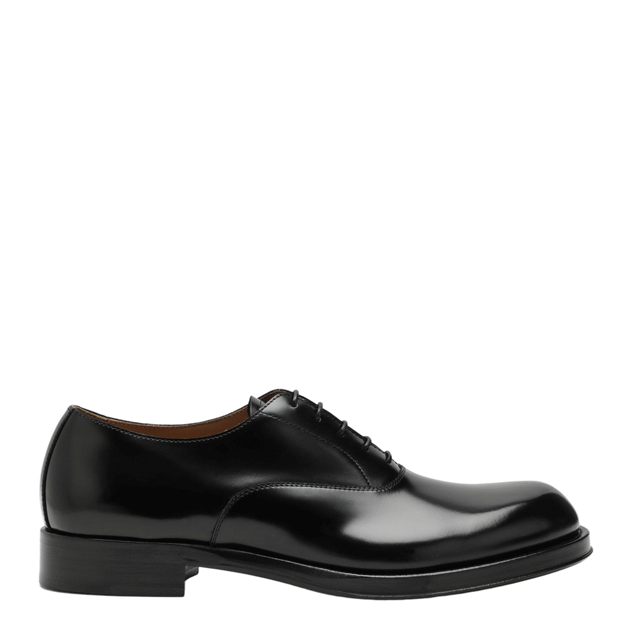 Black Lace-Up Shoes in Leather