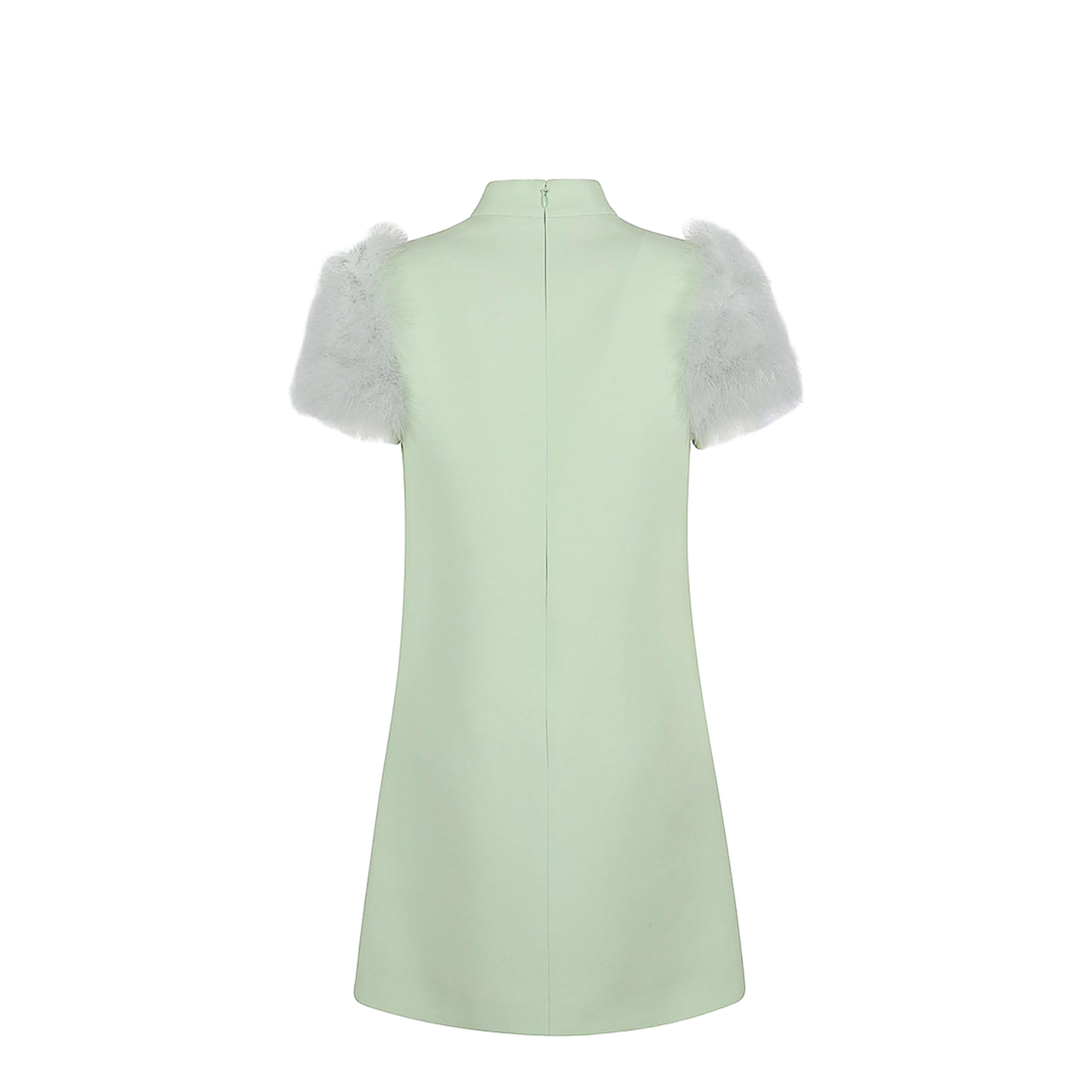 Feathered Wool And Silk Dress