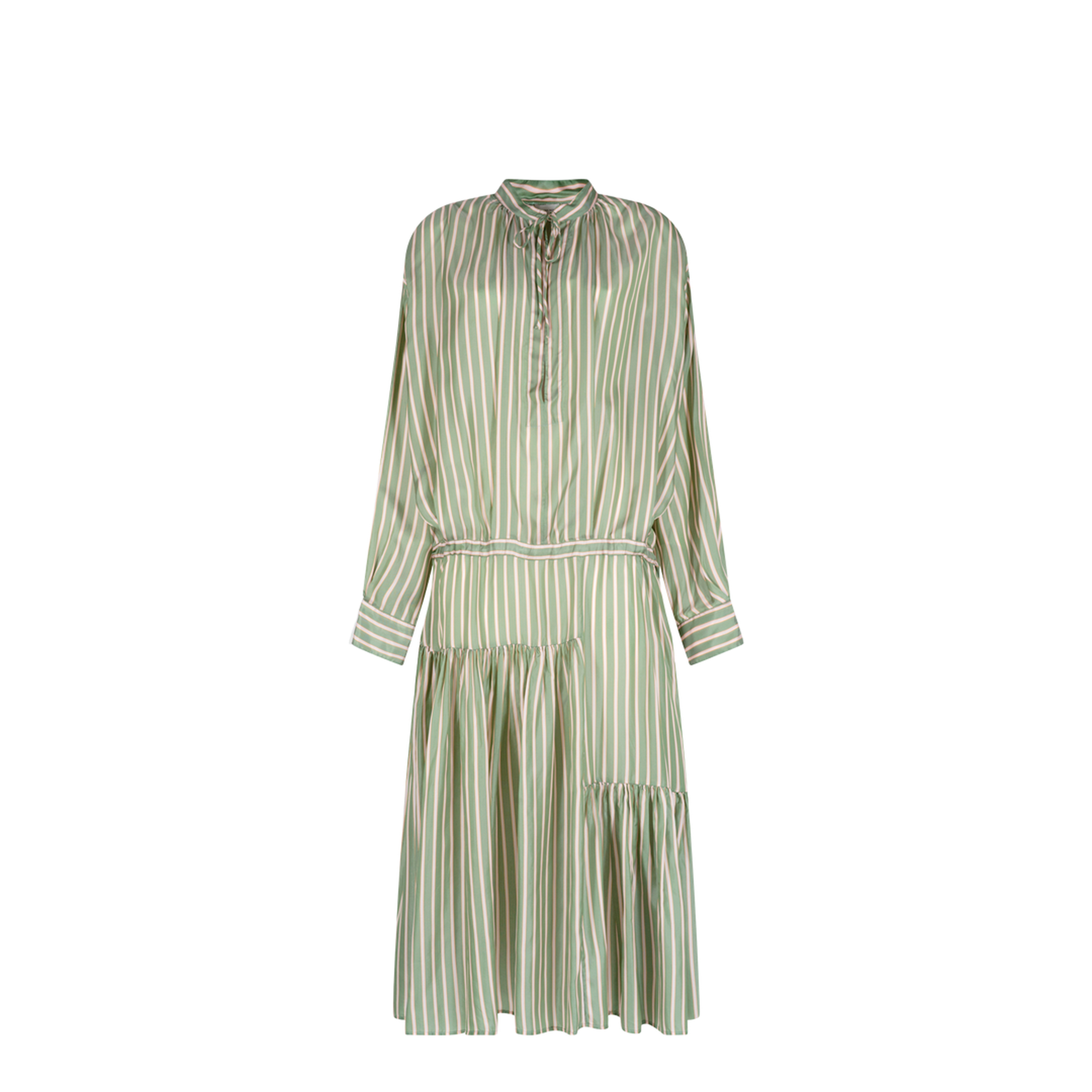 MAYFEYR - Dries Van Noten - Striped Long Dress With Drawstring Waist - 0110503274