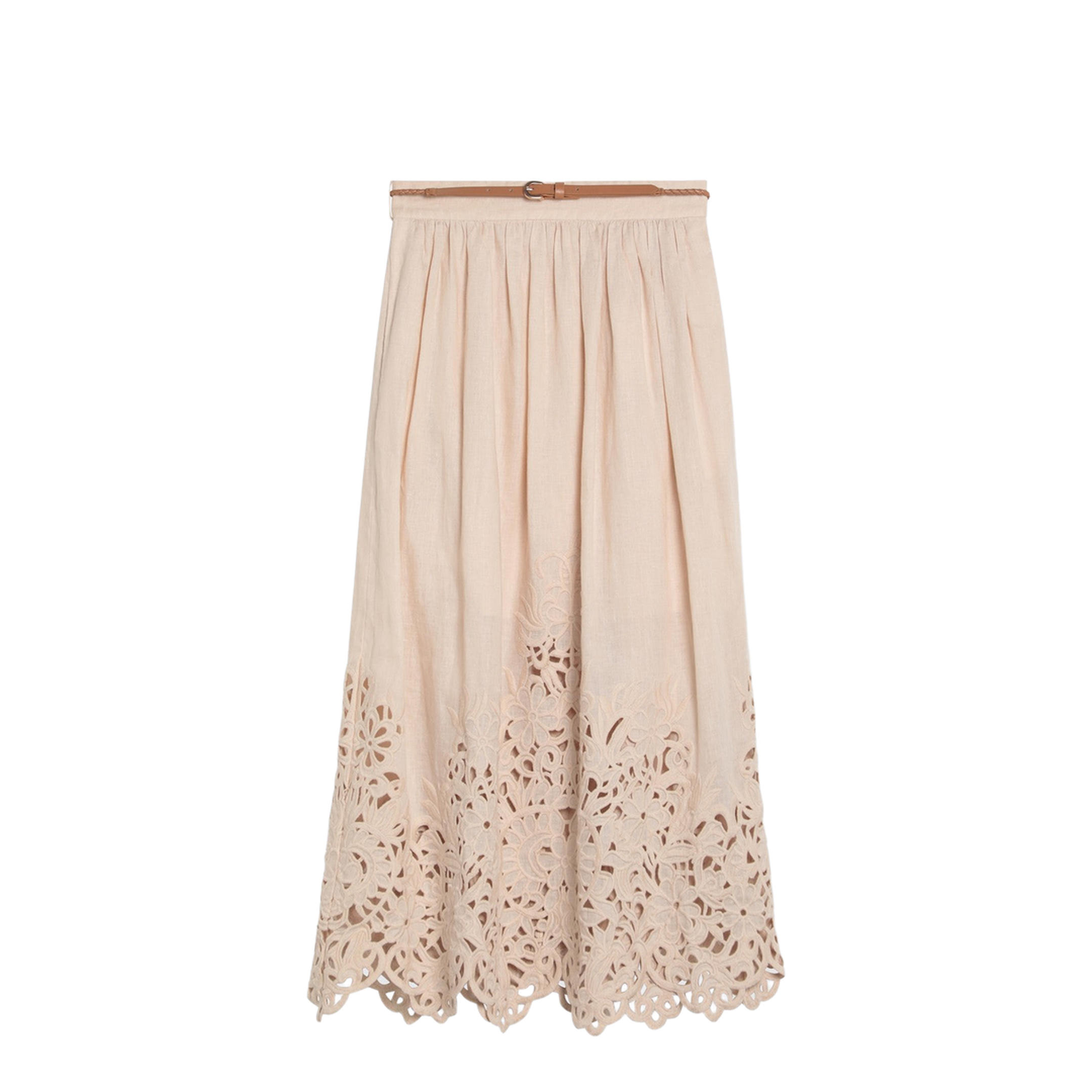 MAYFEYR - Zimmermann - Wylie Cream Colored Midi Skirt - 1745SRS251LICR
