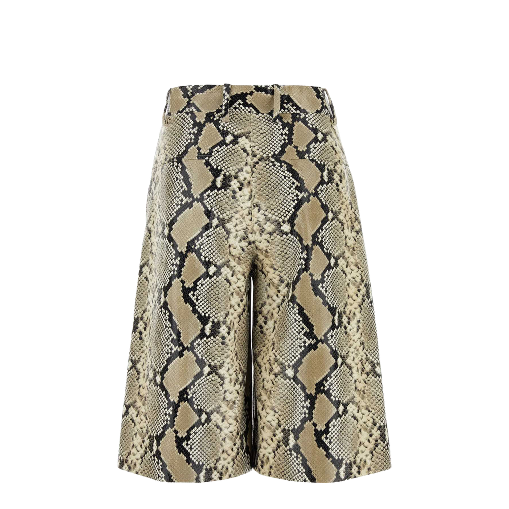 Printed Leather Bermuda Shorts