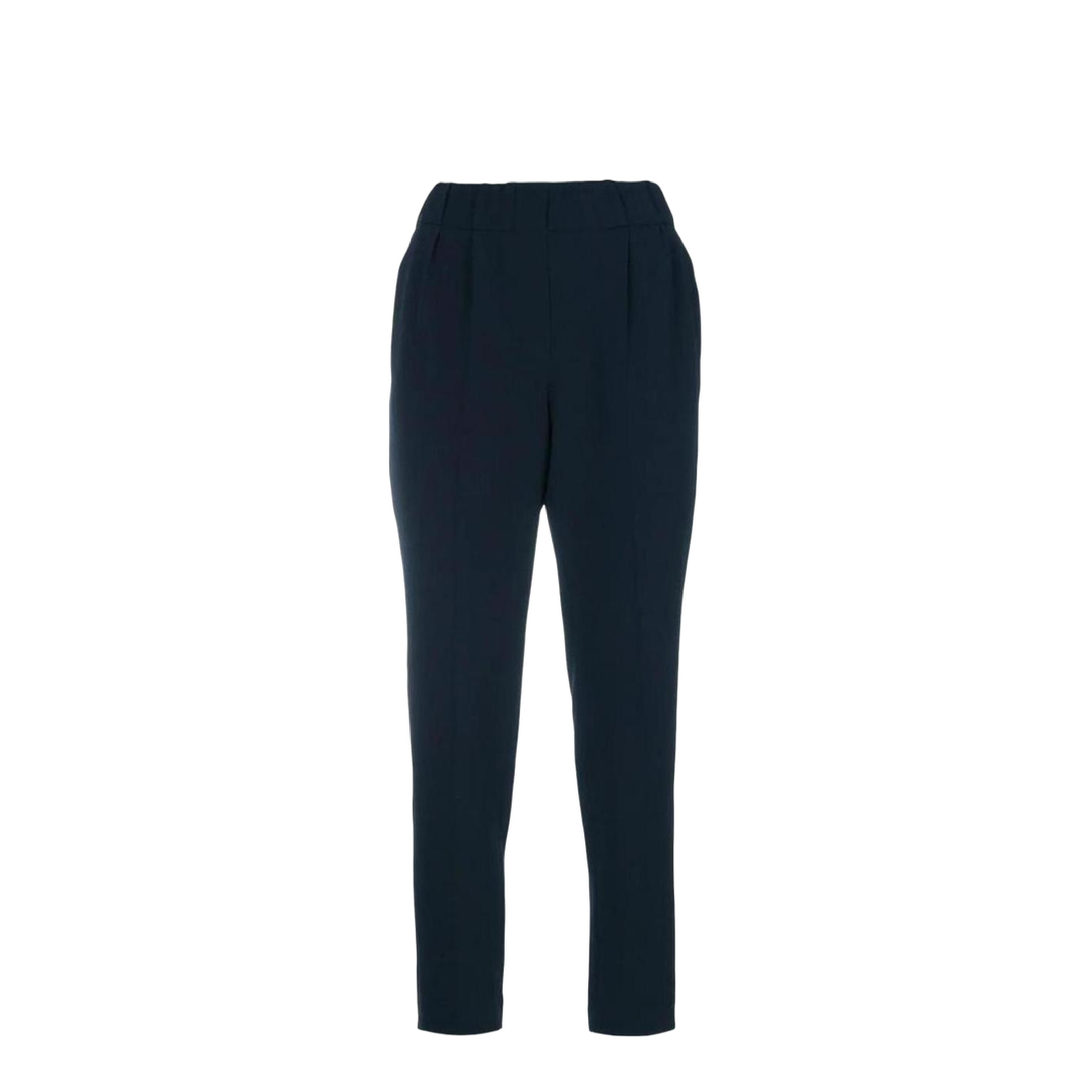 Silk Blend Trousers Dark Blue