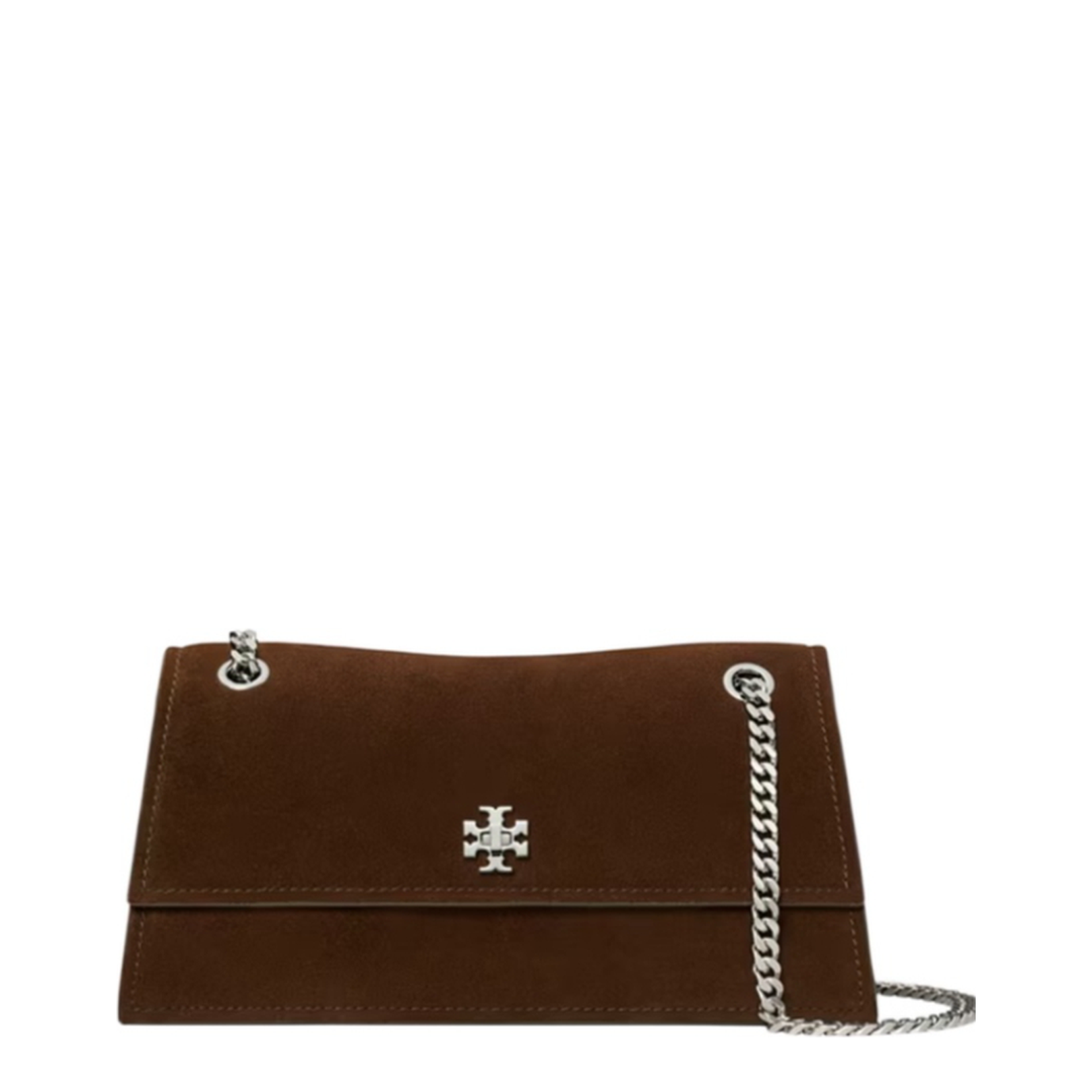 Leather Shoulder Bag with Turn-Lock and Chain Strap