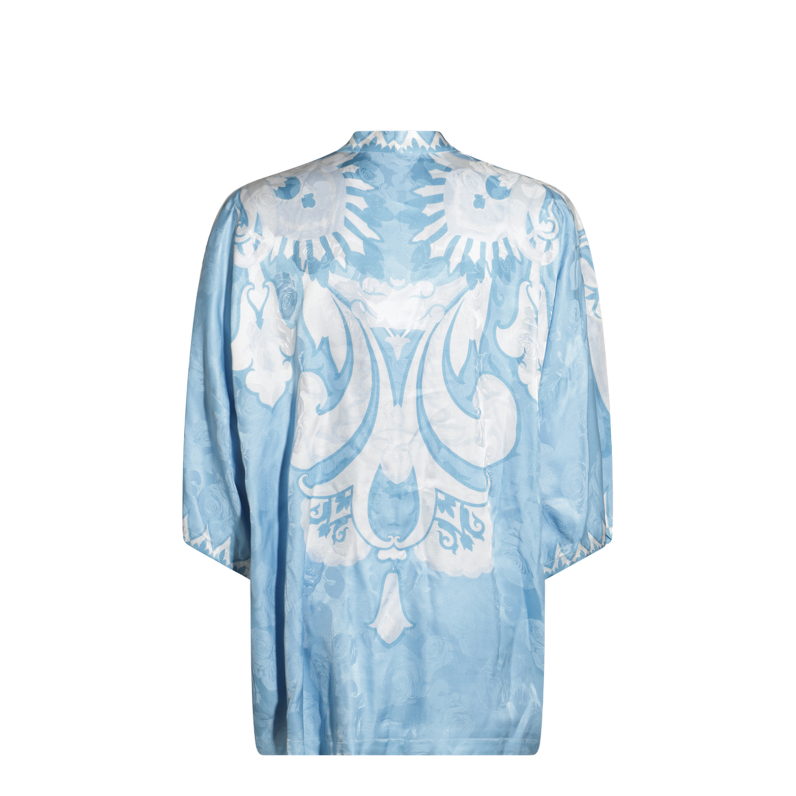 Long Sleeve Top In Light Blue/White