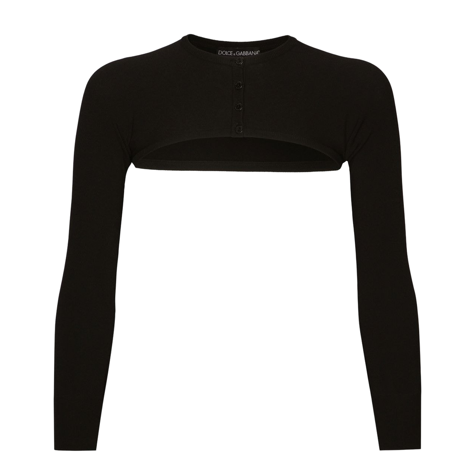 Cropped Button-Fastening Cardigan