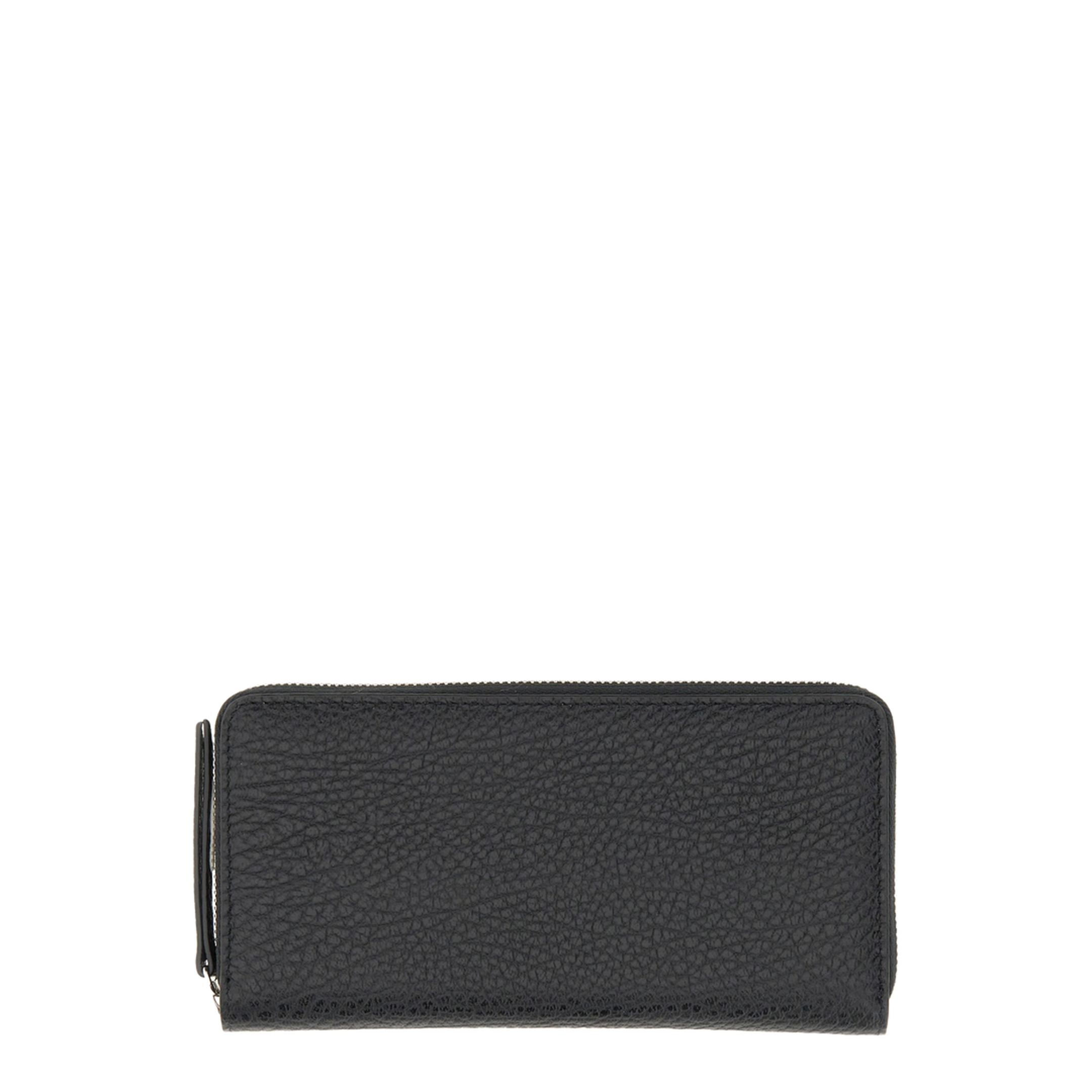 Four Stitches Calfskin Zip-Around Wallet - Black (Negro)