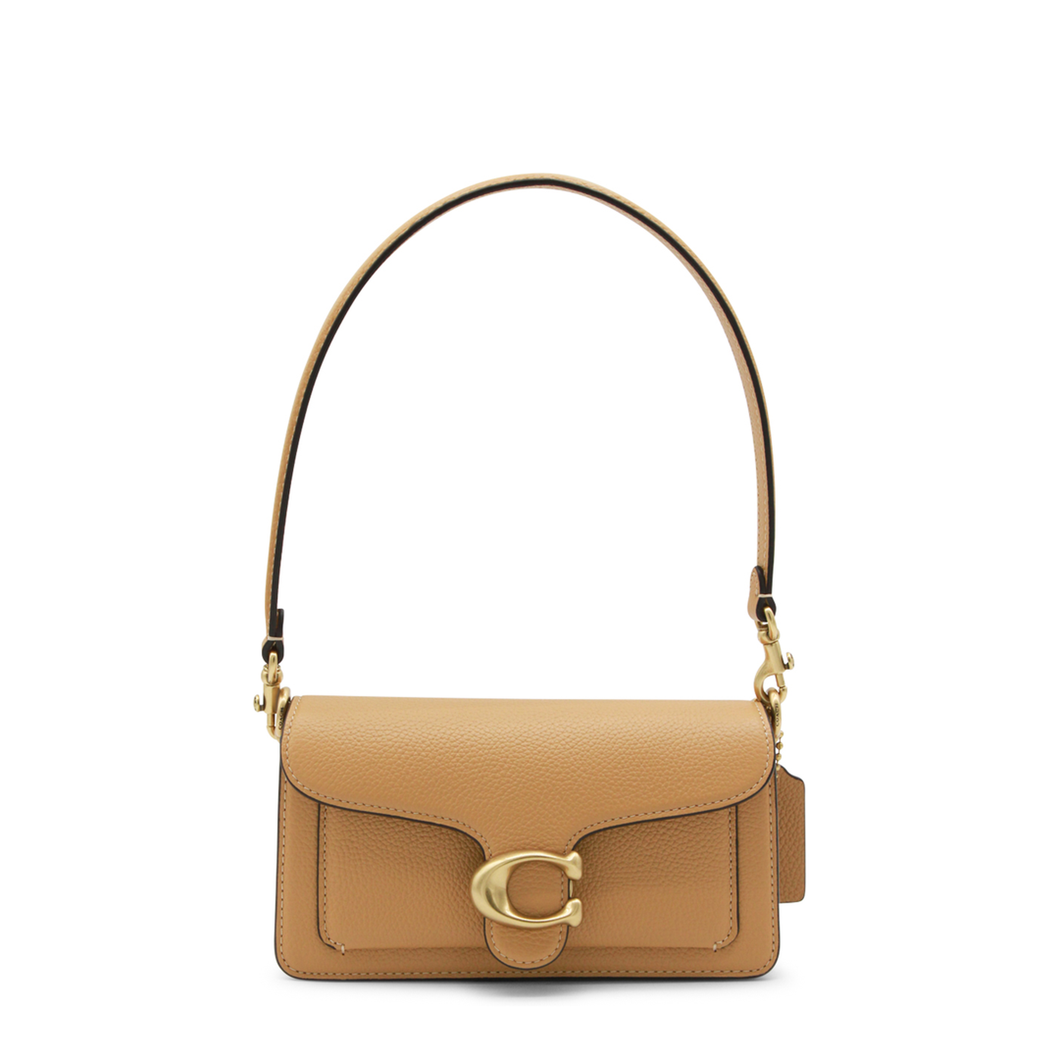 Tabby 20 Polished Pebble Leather Shoulder Bag - Biscuit