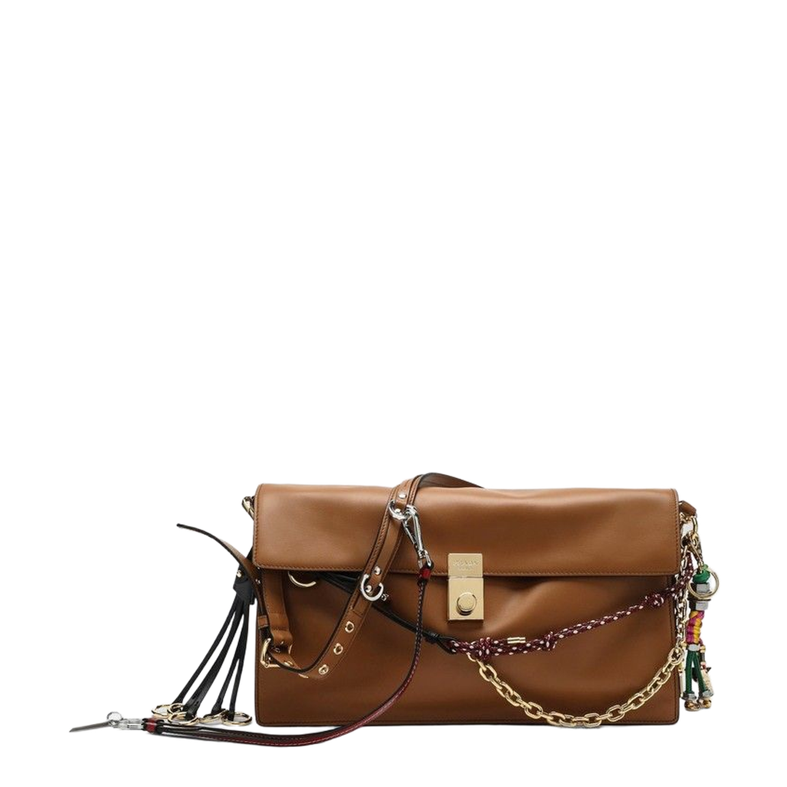 バッグ・カバンその他 Prada Prada Soft Sound large caramel leather bag with charms Prada Prada Soft Sound large caramel leather bag with charms