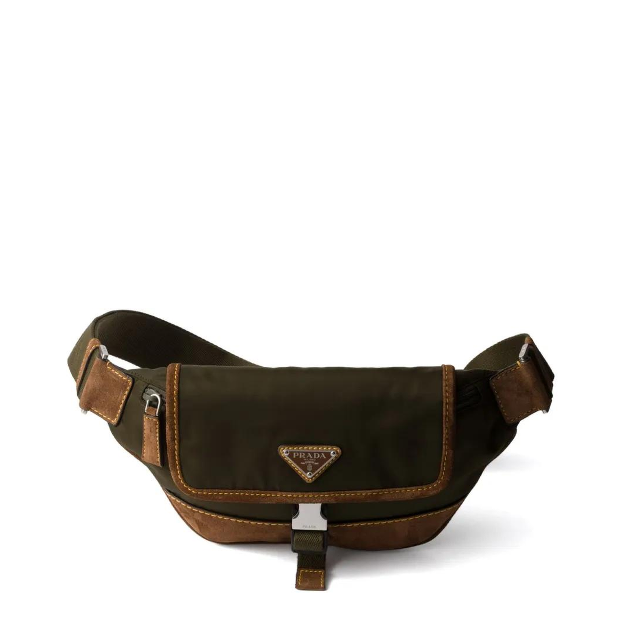 Re-Nylon and Suede Fanny Pack