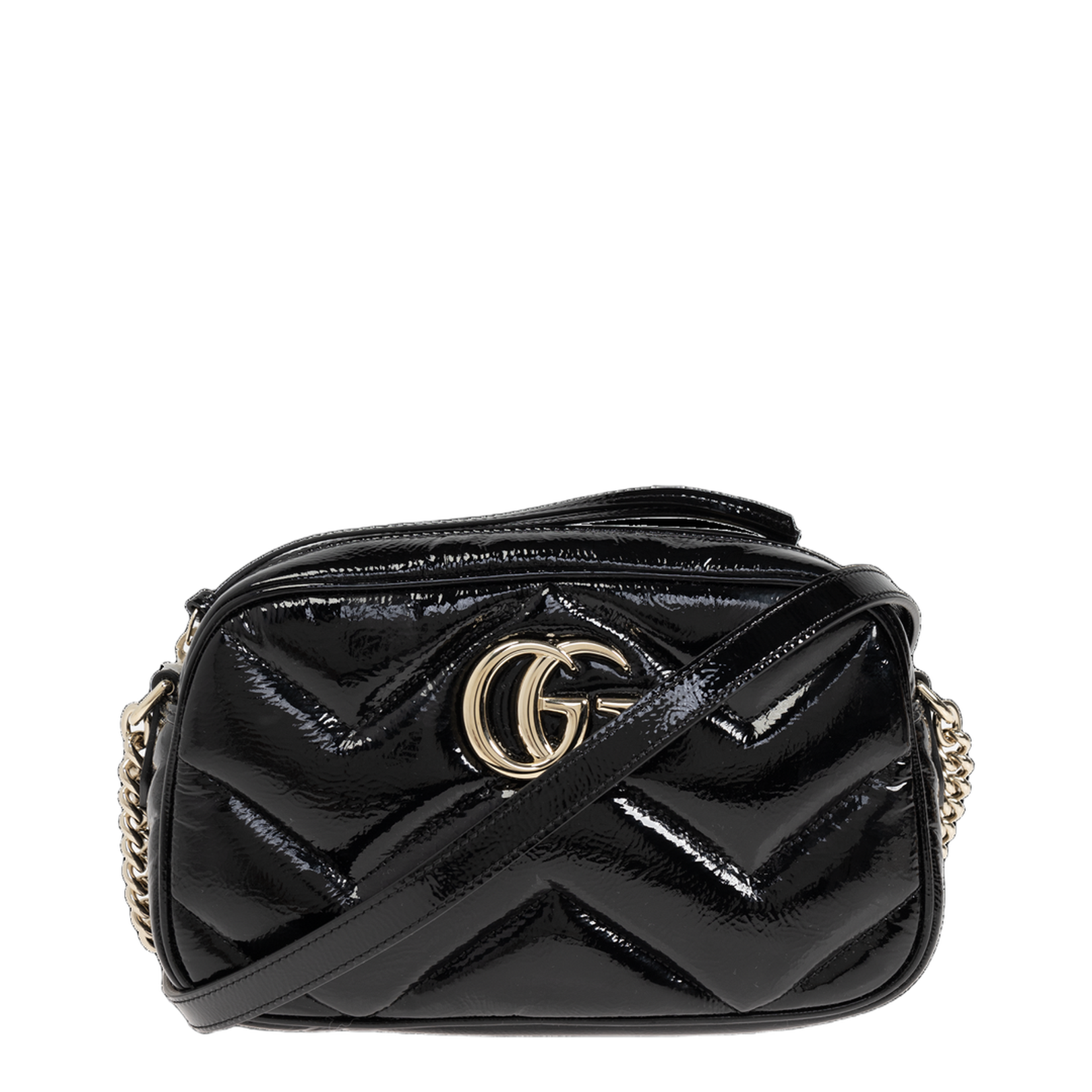 GG Marmont Small Leather Camera Bag - Black