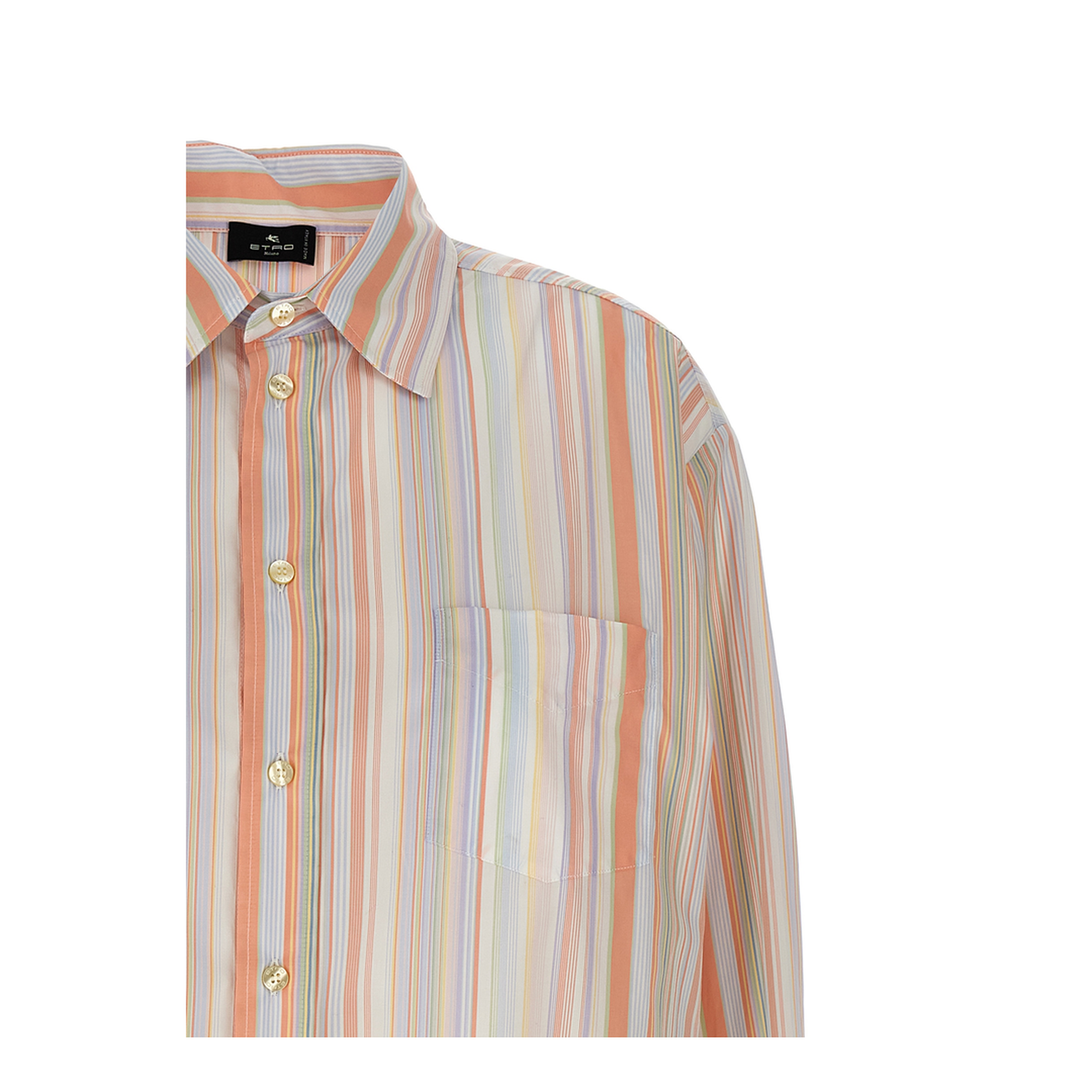 Cotton Silk Striped Shirt
