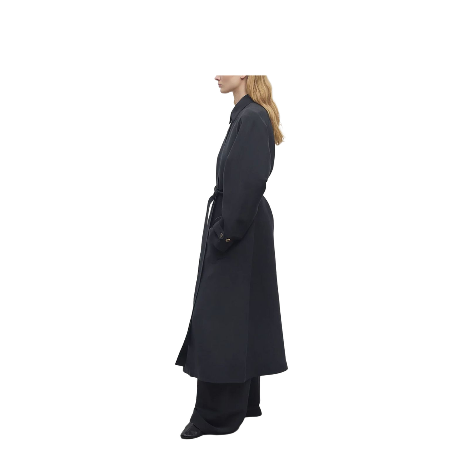 Ryo Coat Black in Silk