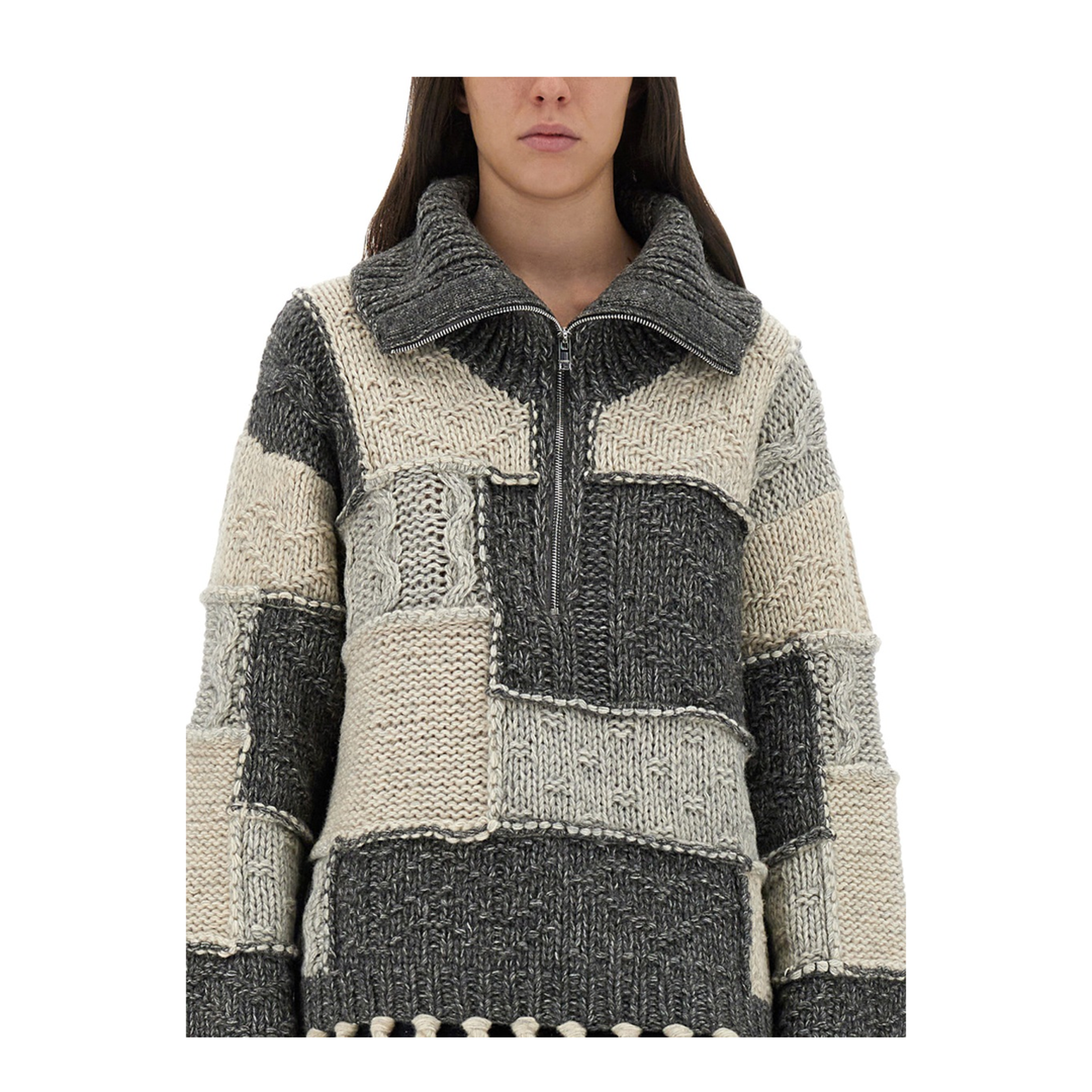 Patchwork Jersey with Bangs