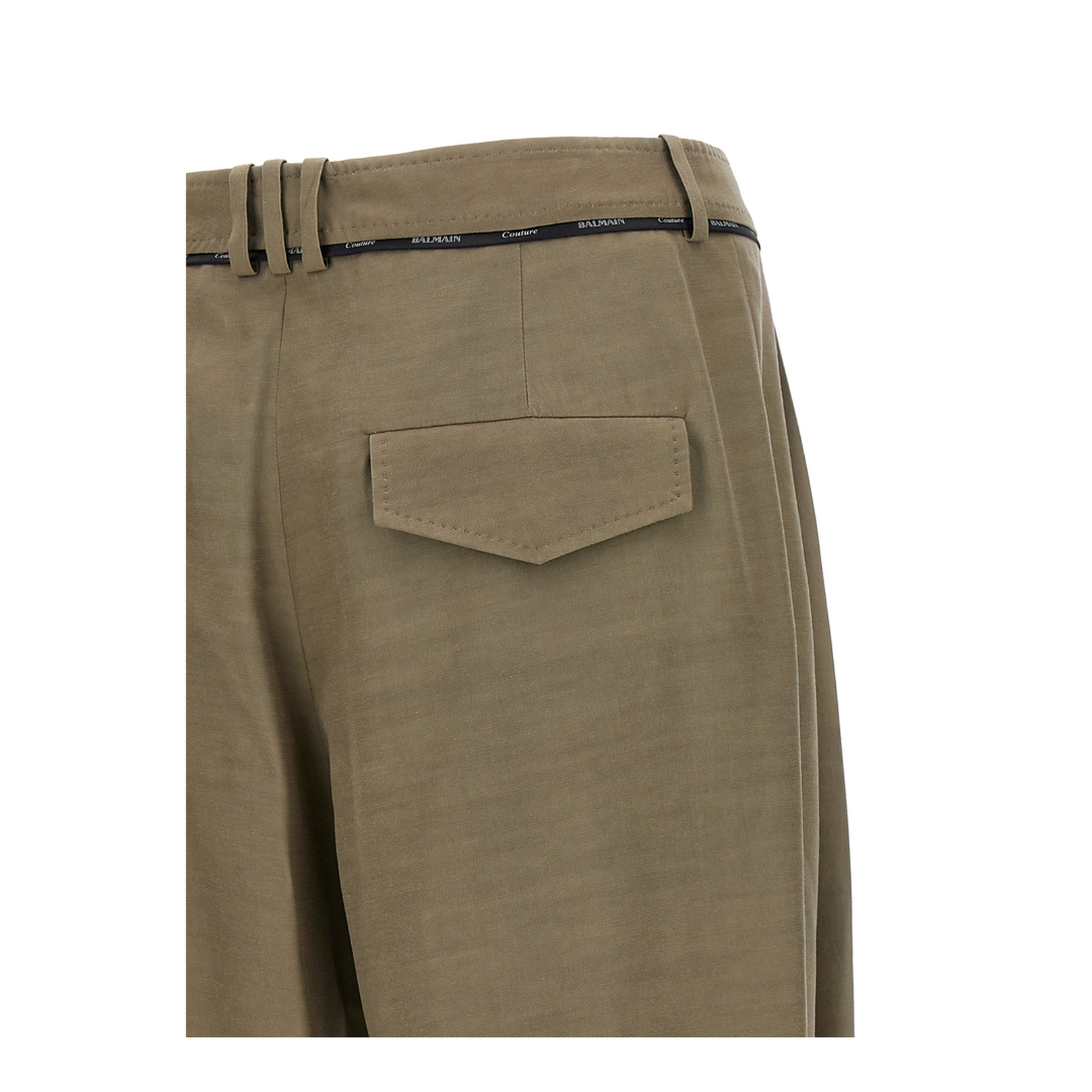 Pleated Cupro Trousers Brown