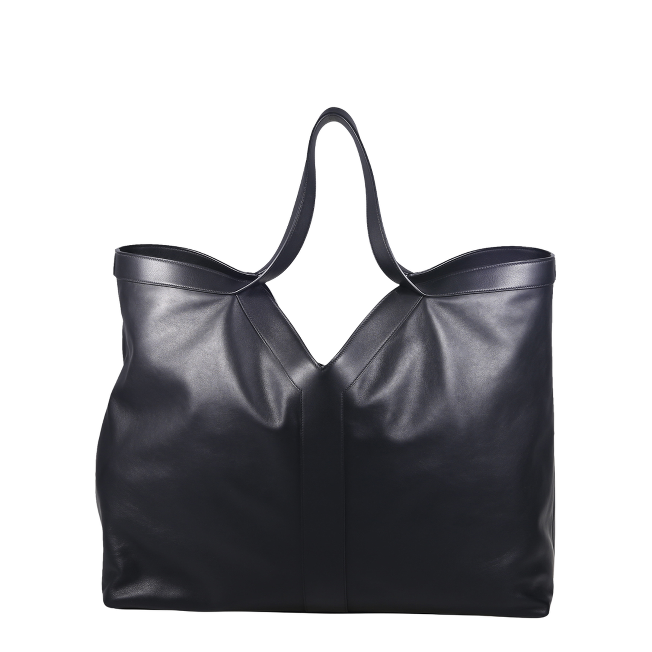 Y Maxi Tote in Grained Leather