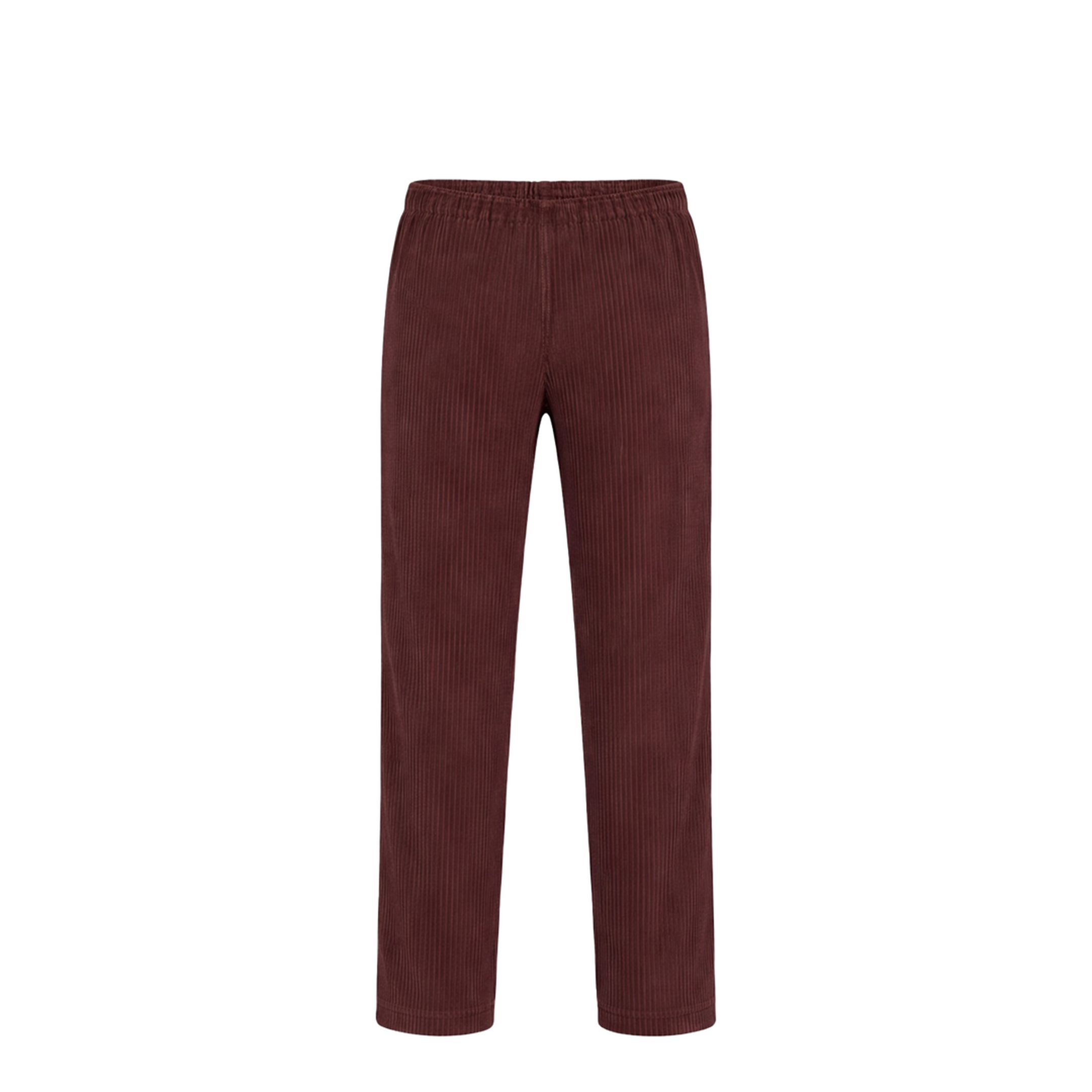 Brown Pleated Design Cropped Pants