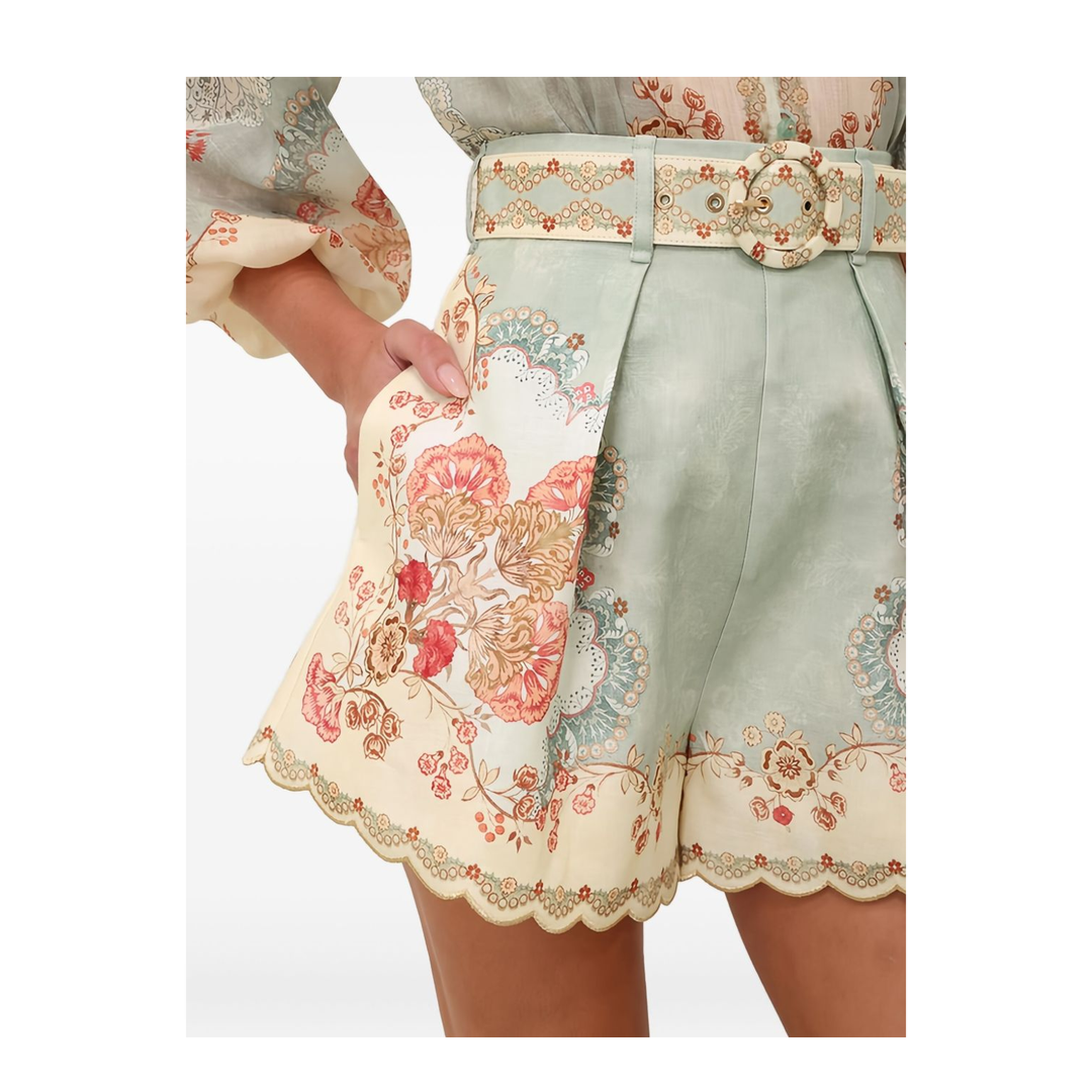 Multicolored Daylight Floral-Print Tuck Shorts