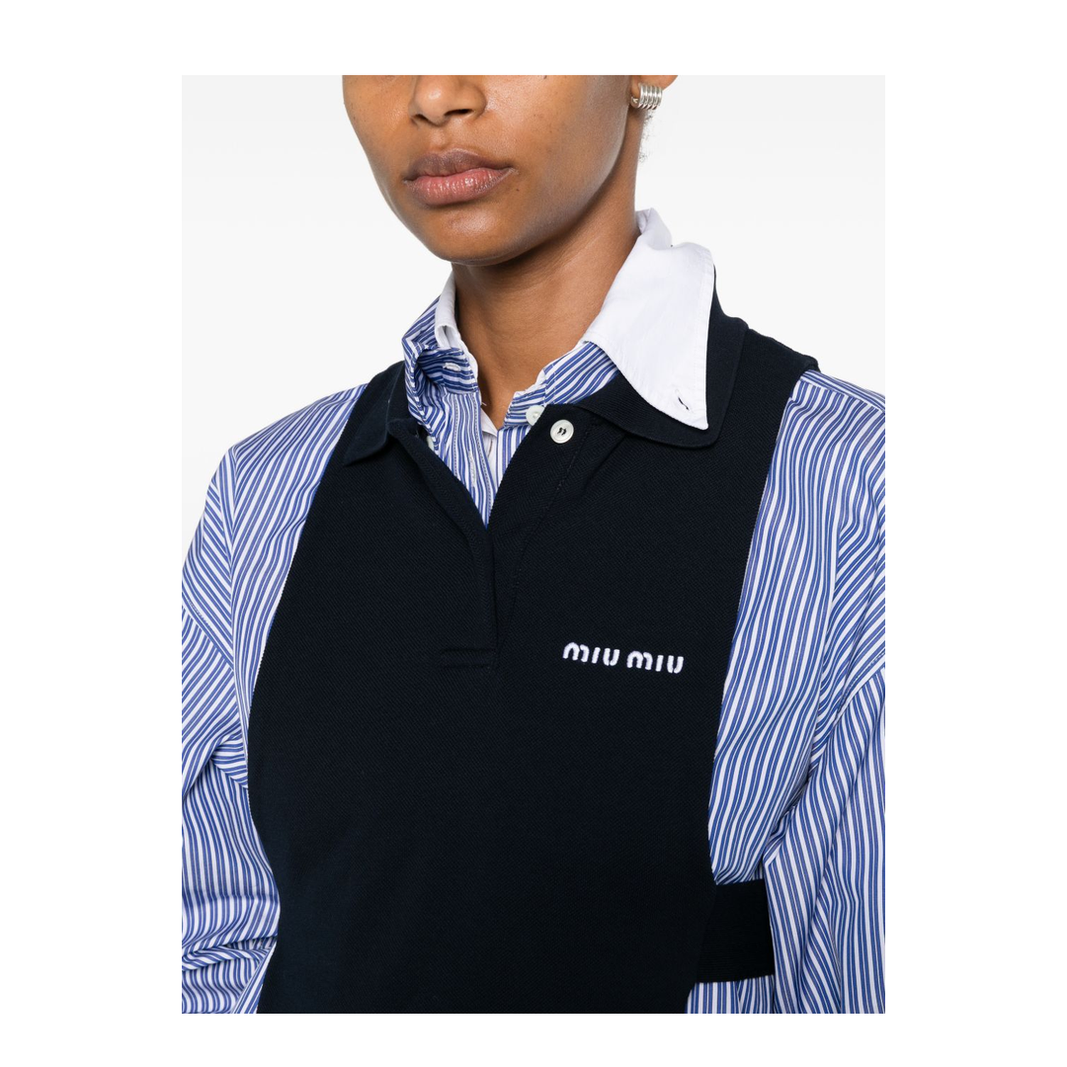 MAYFEYR - Miu Miu - Top Navy - MJT73814RWF0008