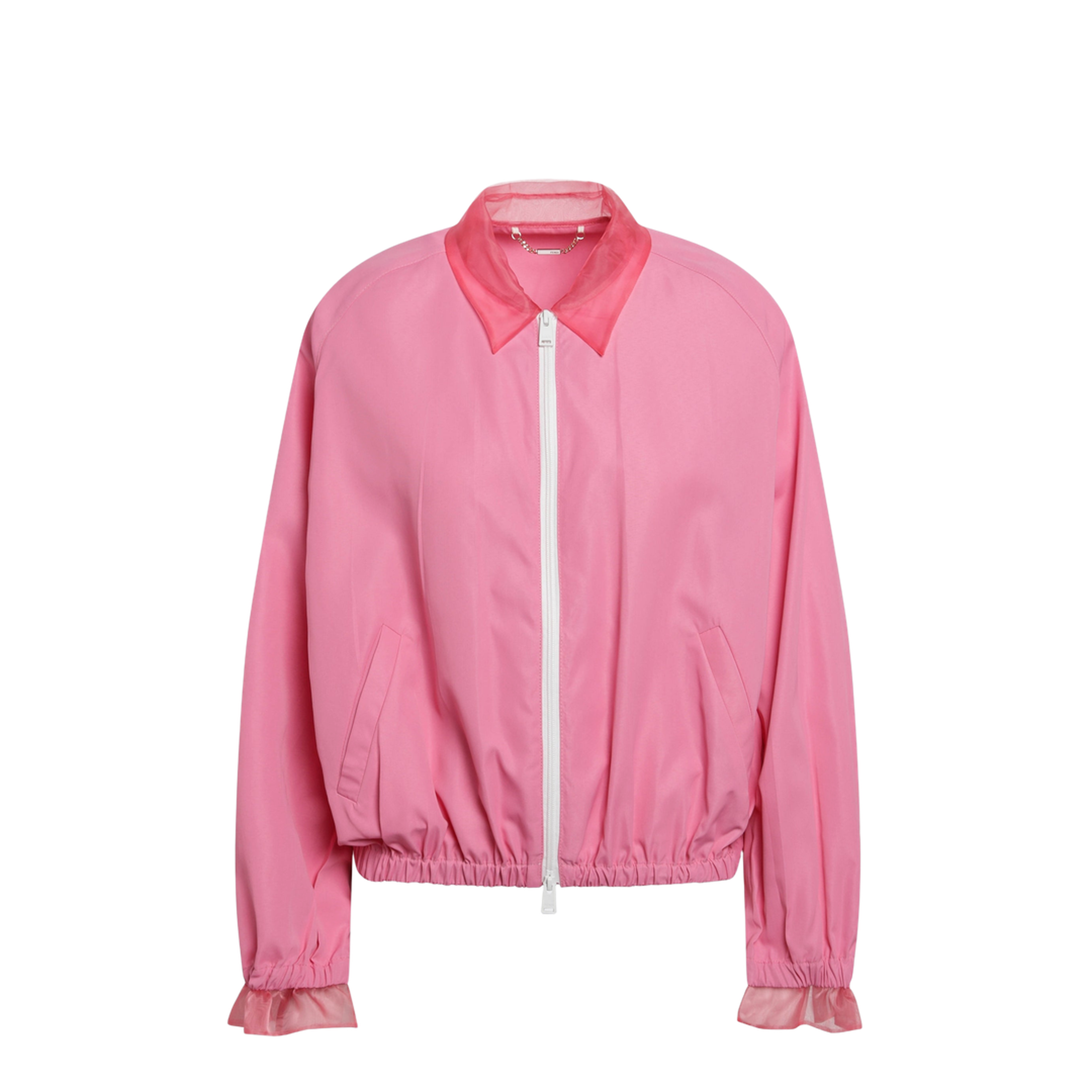 Pink Technical Viscose Bomber Jacket