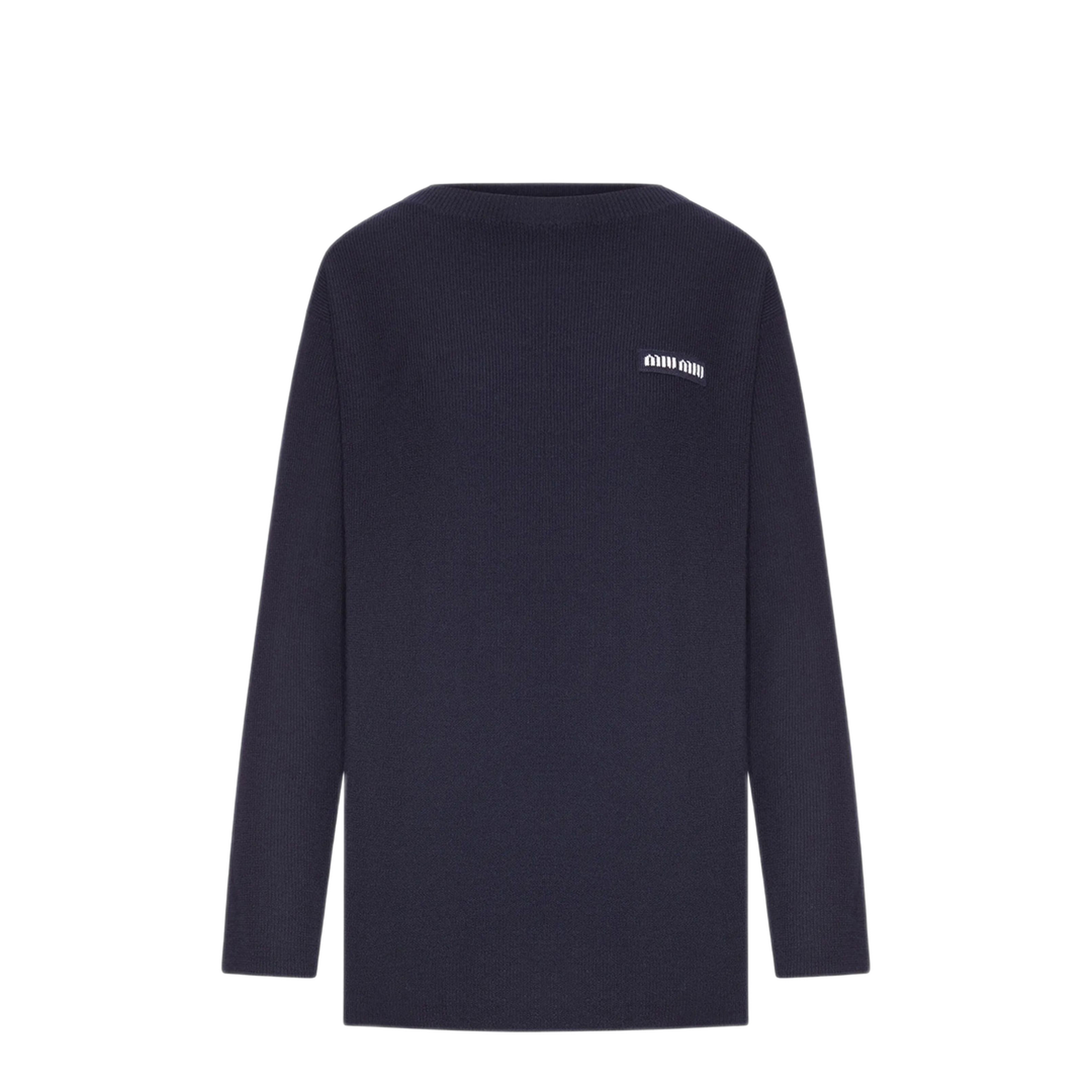 MAYFEYR - MIUMIU - Logo-Patch Ribbed-Knit Sweater - MML06WSOOO1903F0008