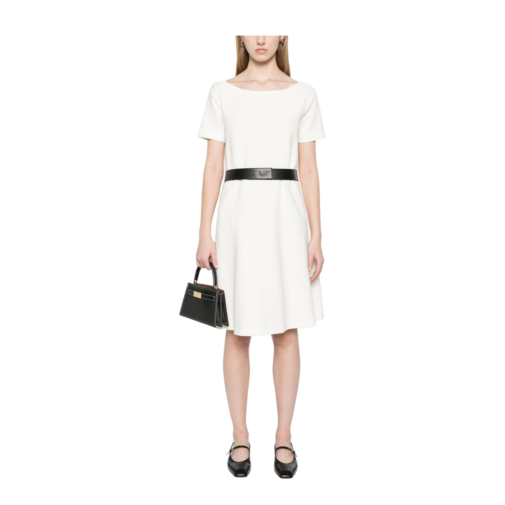 White Belted Dress