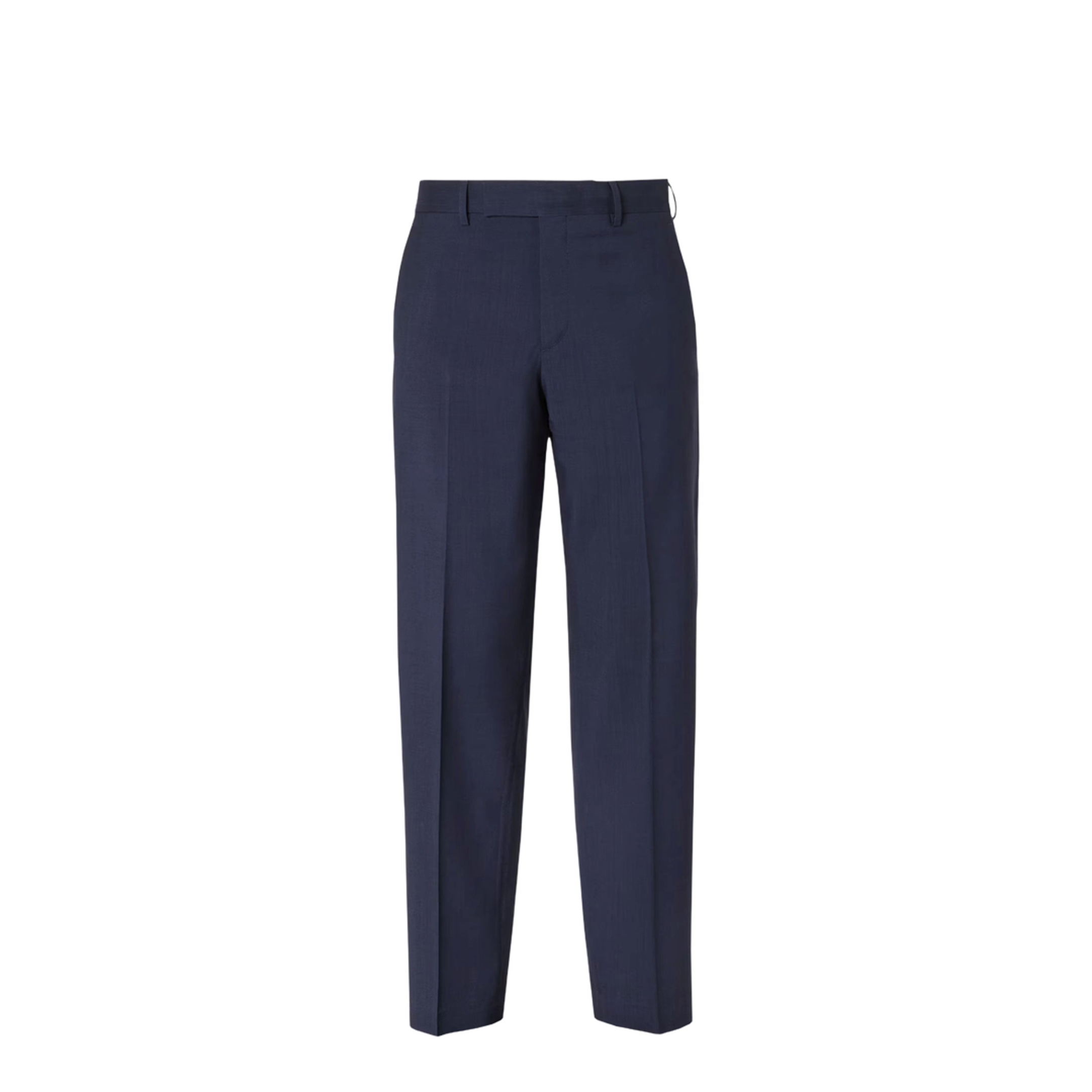 Dark Blue Wool Canvas Trousers