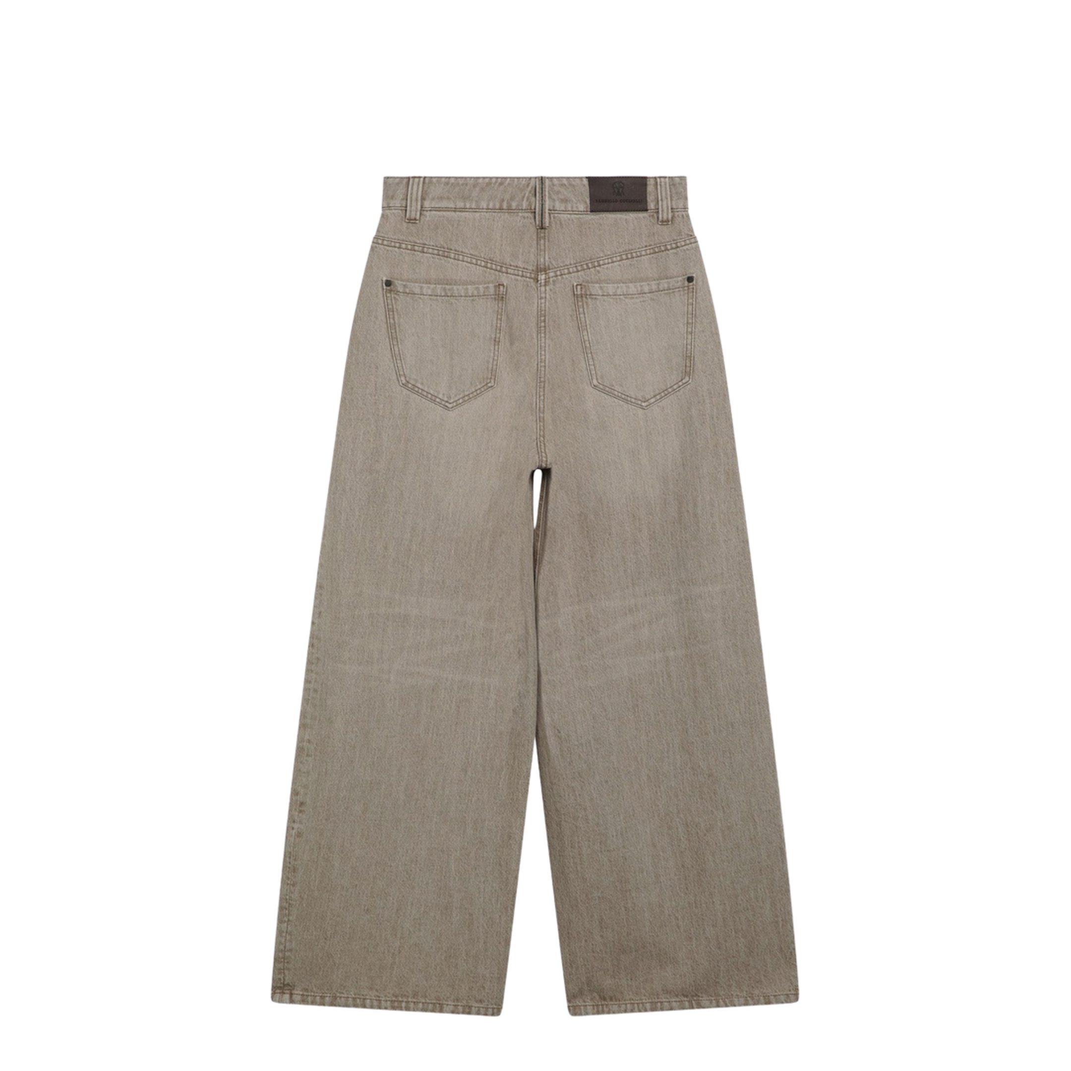 Wide-leg desert-colored jeans