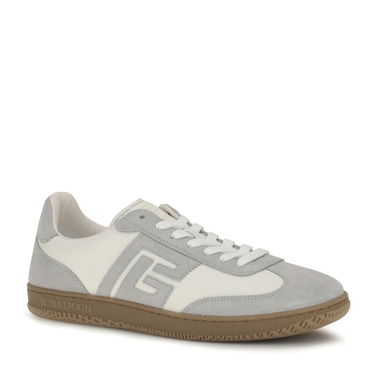 MAYFEYR - Balmain - Swan Sneakers In Suede And Smooth Leather - HM1VI360LBEWYKS