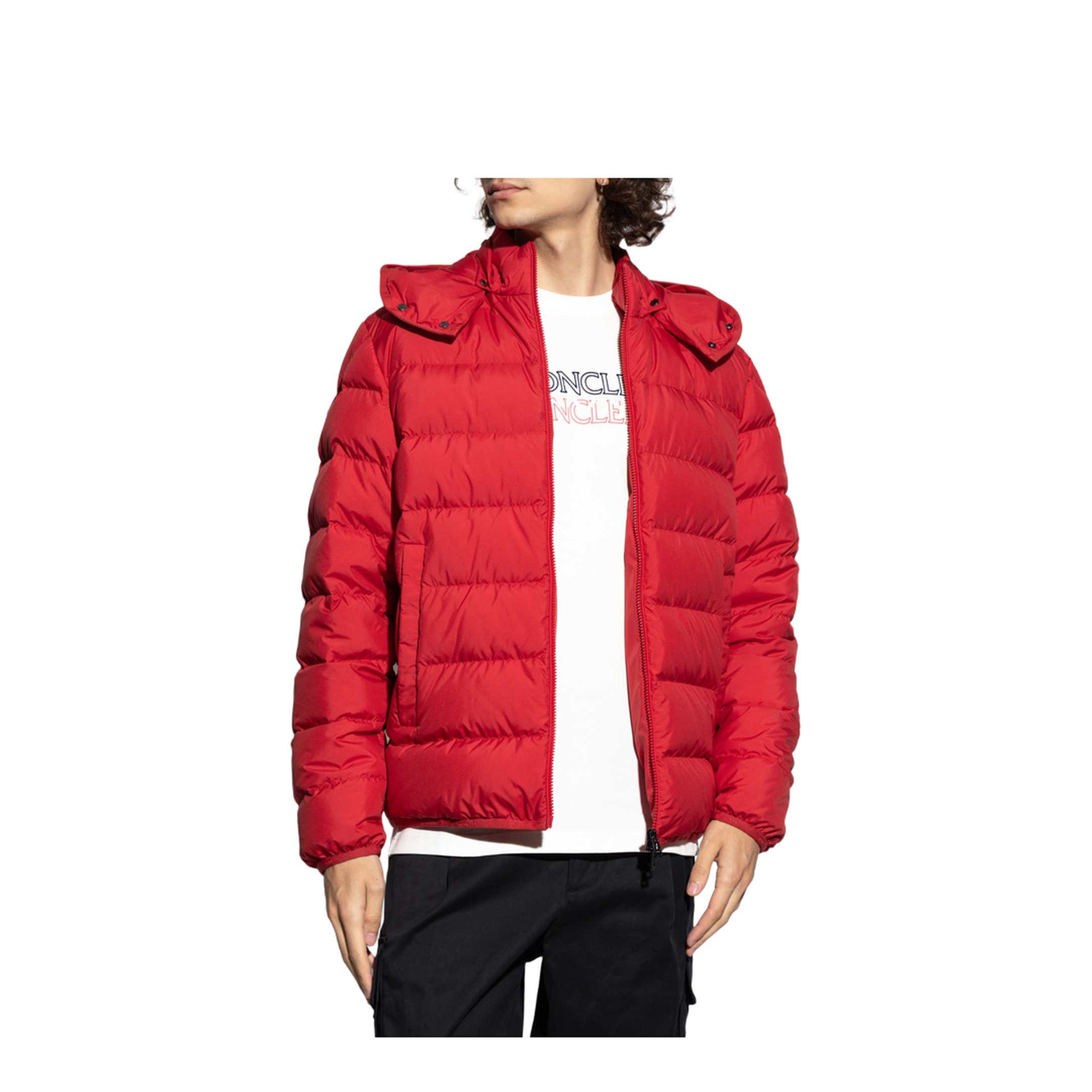 Montbrocq Hooded Short Down Jacket - Red