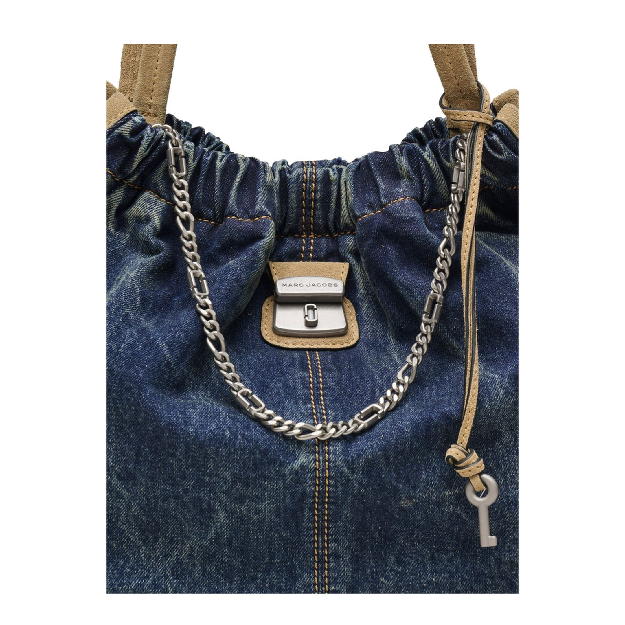 The Denim Suede Cristina Tote - Dark Wash Indigo