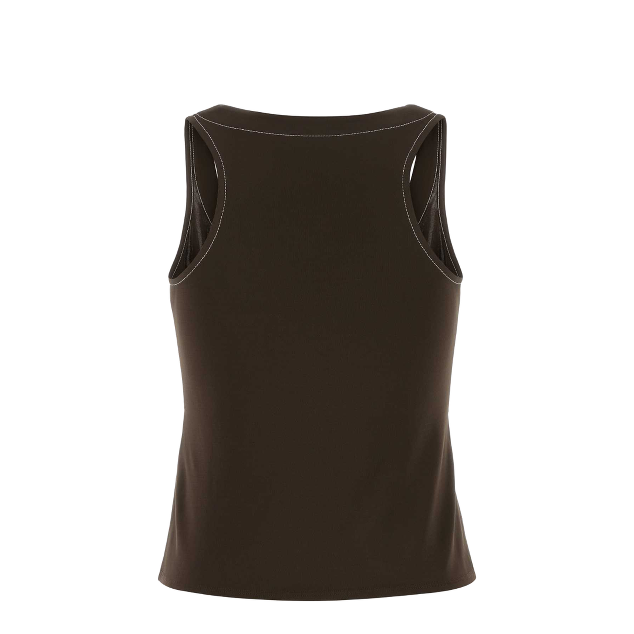 Brown Viscose Tank Top