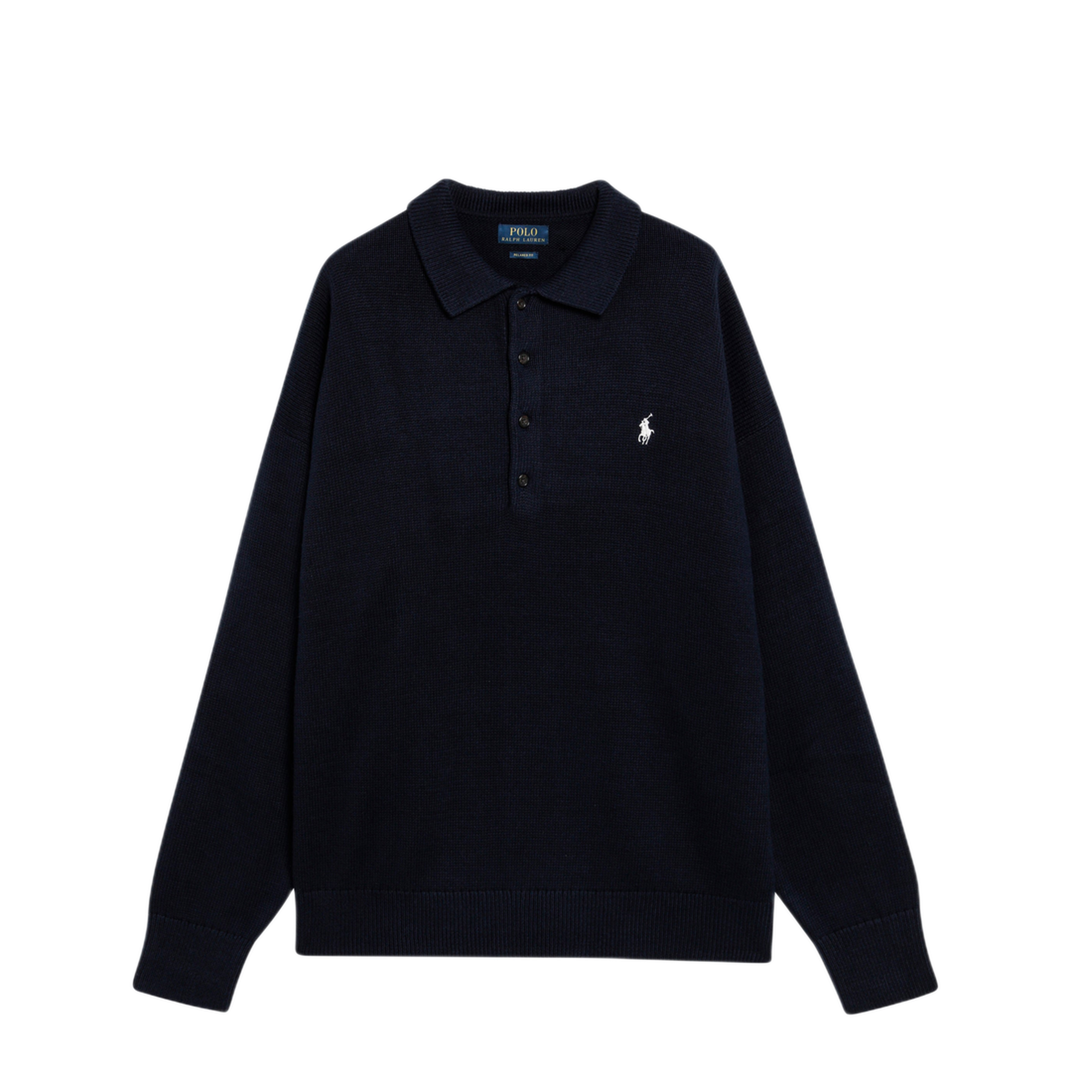 MAYFEYR - Polo Ralph Lauren - Navy Blue Polo Sweater With Flag Motif - 710B20258001CONC