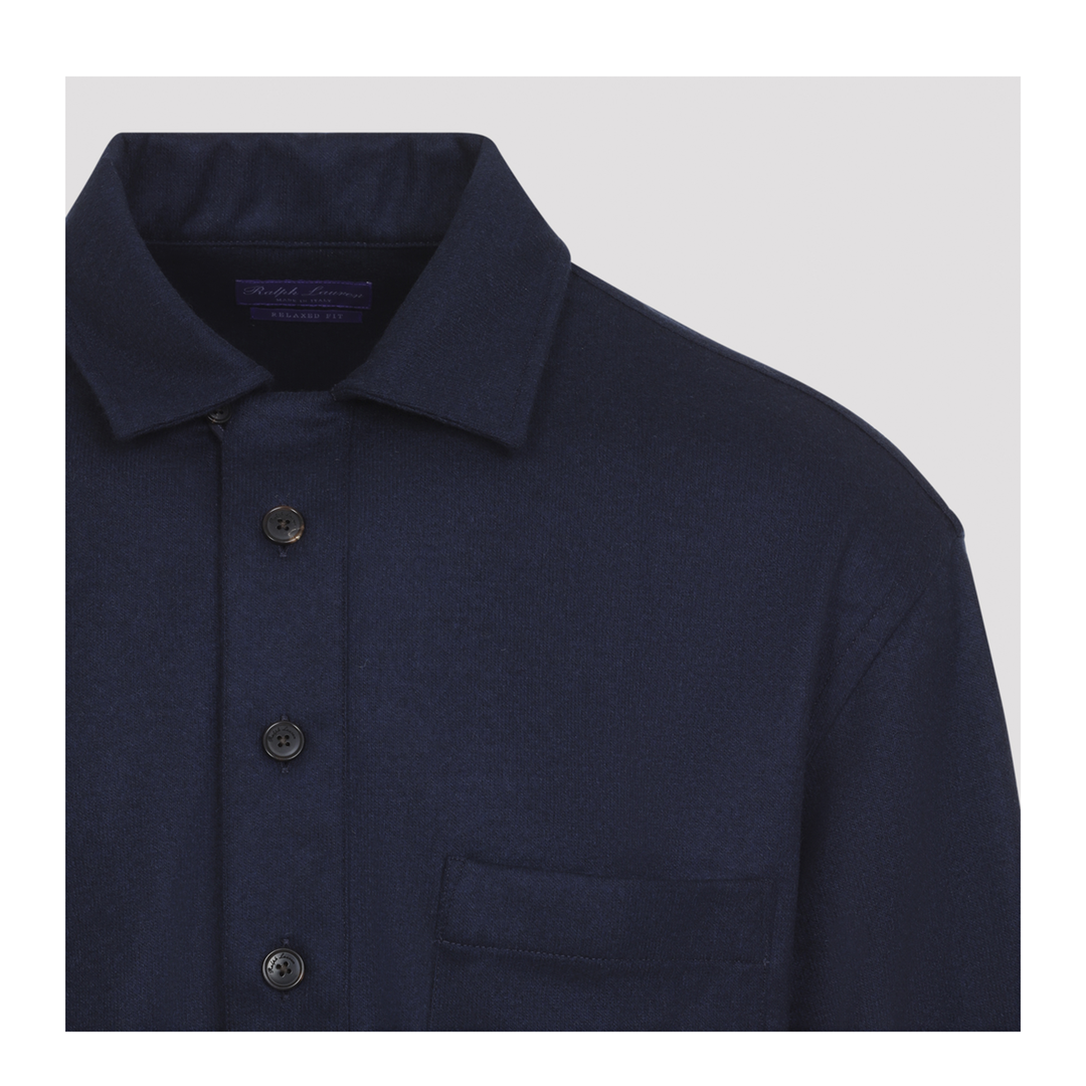MAYFEYR - RALPH LAUREN PURPLE LABEL - Navy Cashmere Sport Shirt - 790P22480001NAVY
