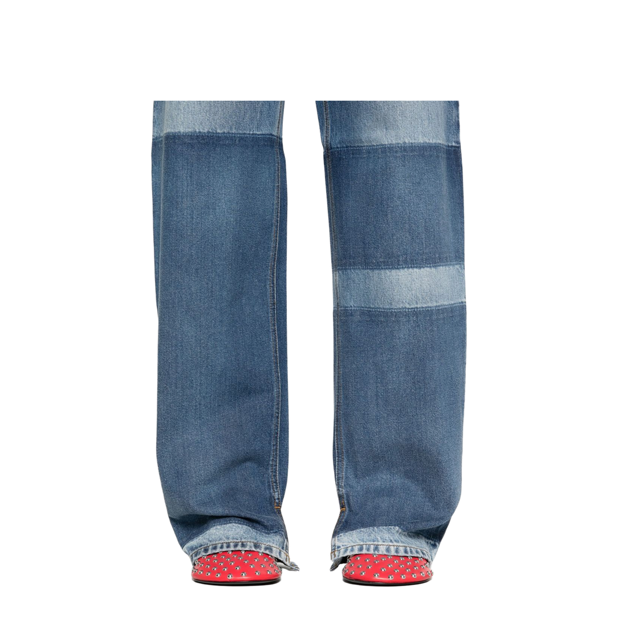 Two-toned denim pant in light blue