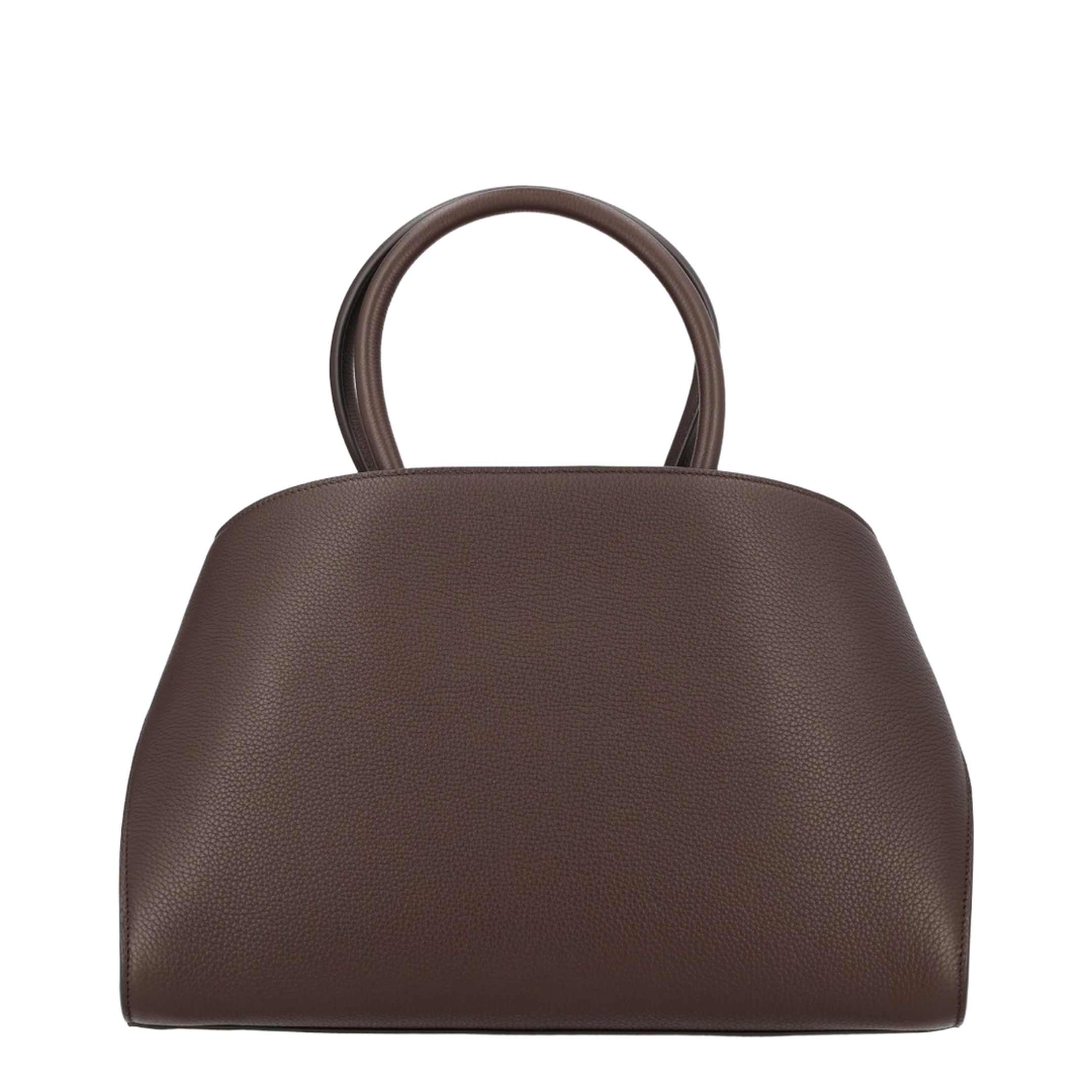 Hug Medium Hammered Calfskin Top Handle Bag - Testa Di Moro / Burnt Ocher