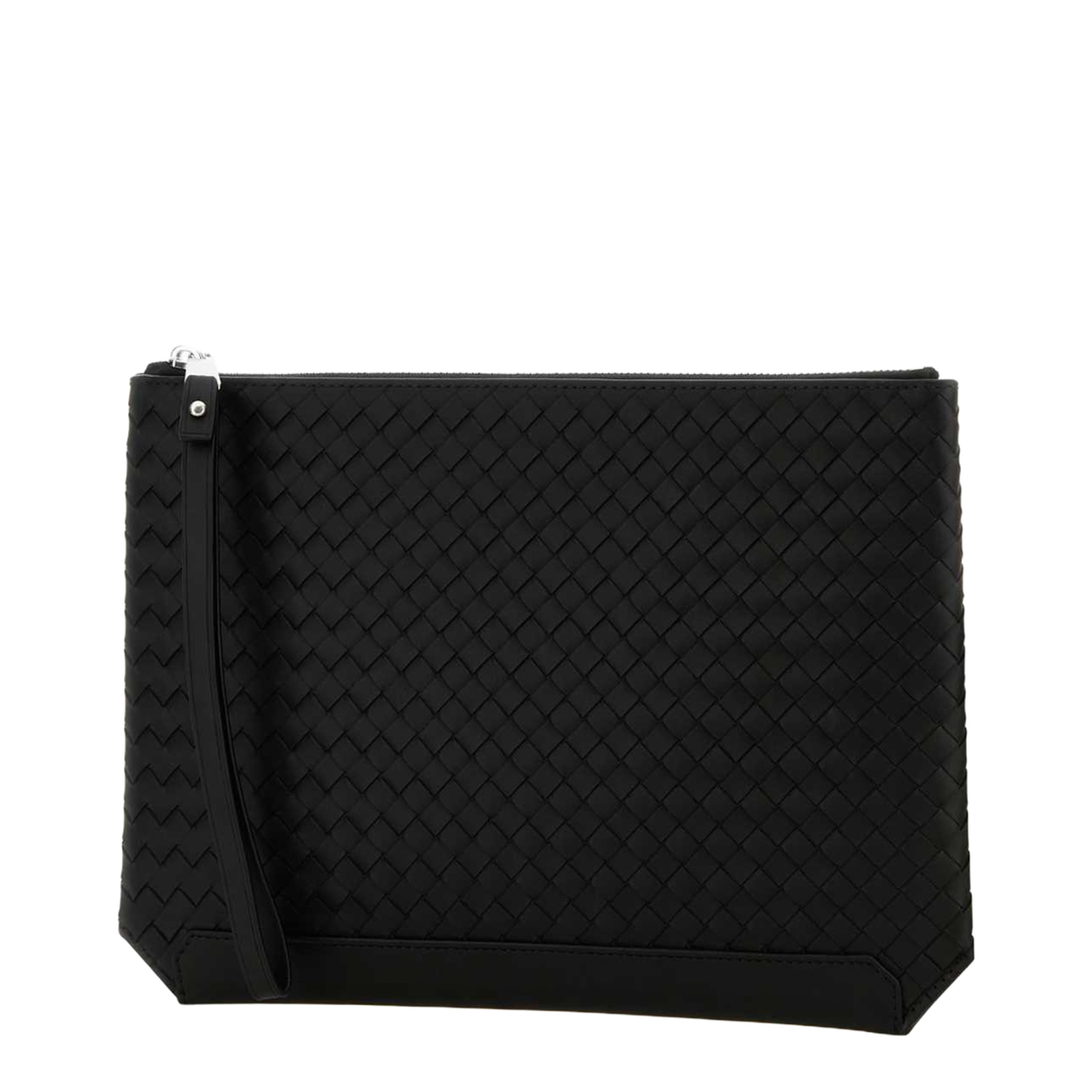Woven Leather Clutch Bags - Black