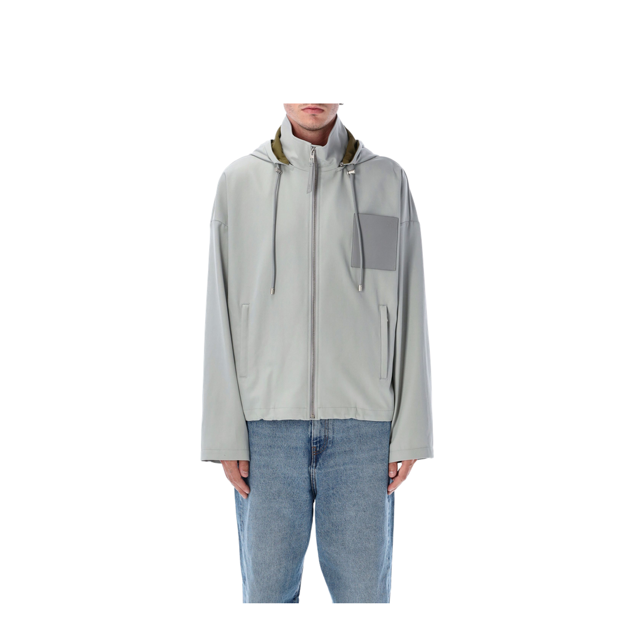 Hooded Jacket in Cotton Grey